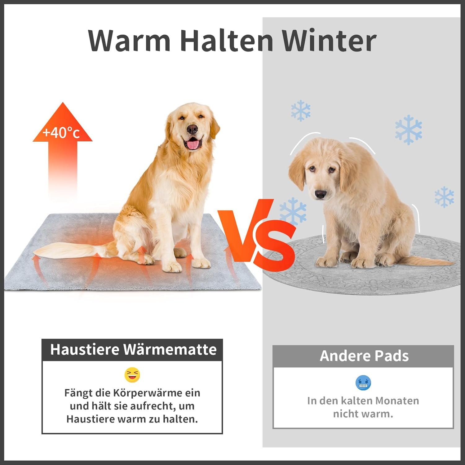 Self-Heating Blanket for Dogs and Cats, Winter Pets Heat Mat, Washable Heat Blanket Dog, Thermal Blanket, Dog Non-Slip, Self-Warming Dog Mat, Fluffy Warm, 60 X 45 Cm image number 2