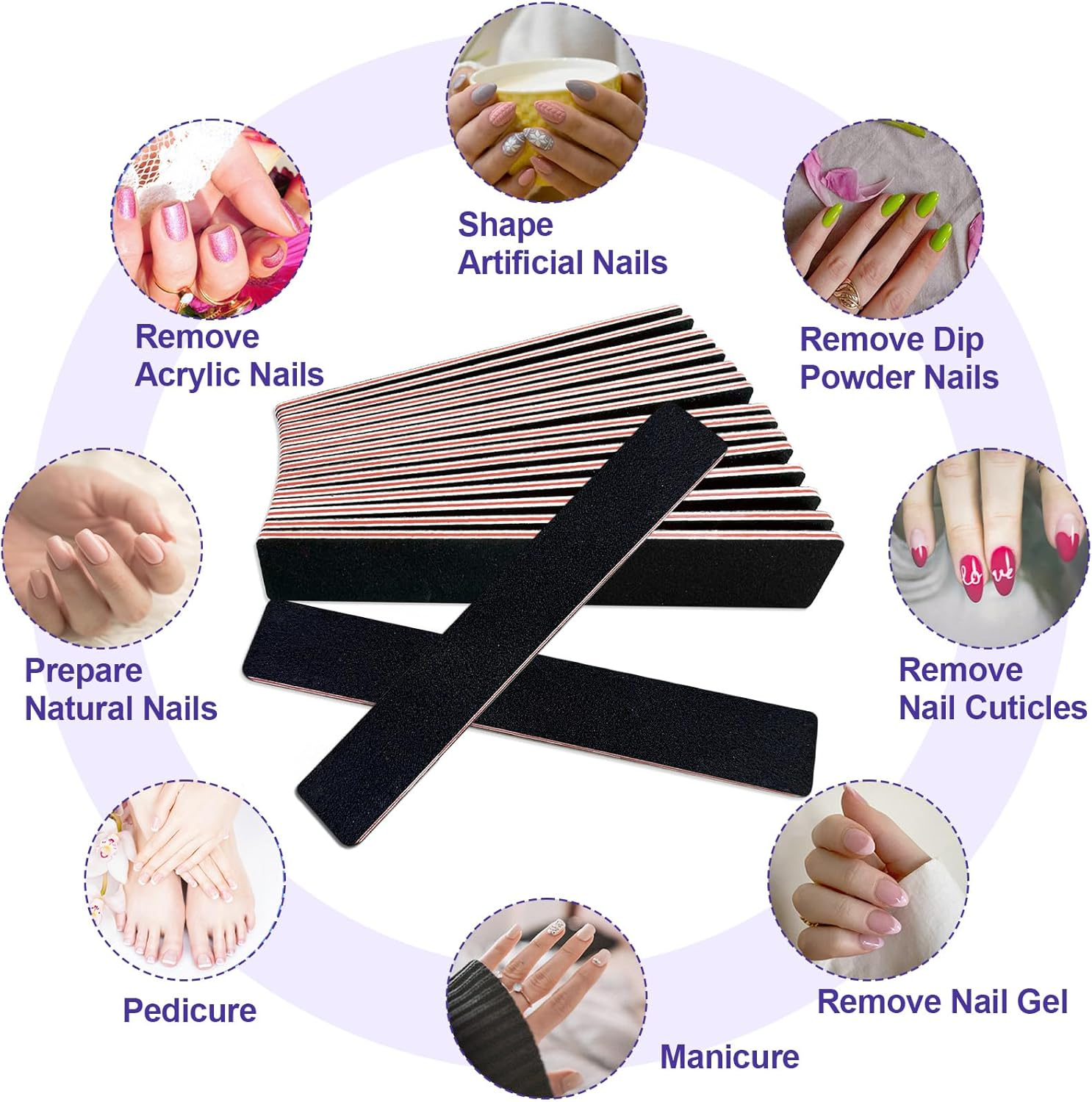 Homeyera - UPGRADED MATERIAL QUALITY - These Nail Files Have Been Meticulously Crafted with Premium Sandpaper, EVA and Emery Materials, Not Only Reusable and Washable, If image number 2