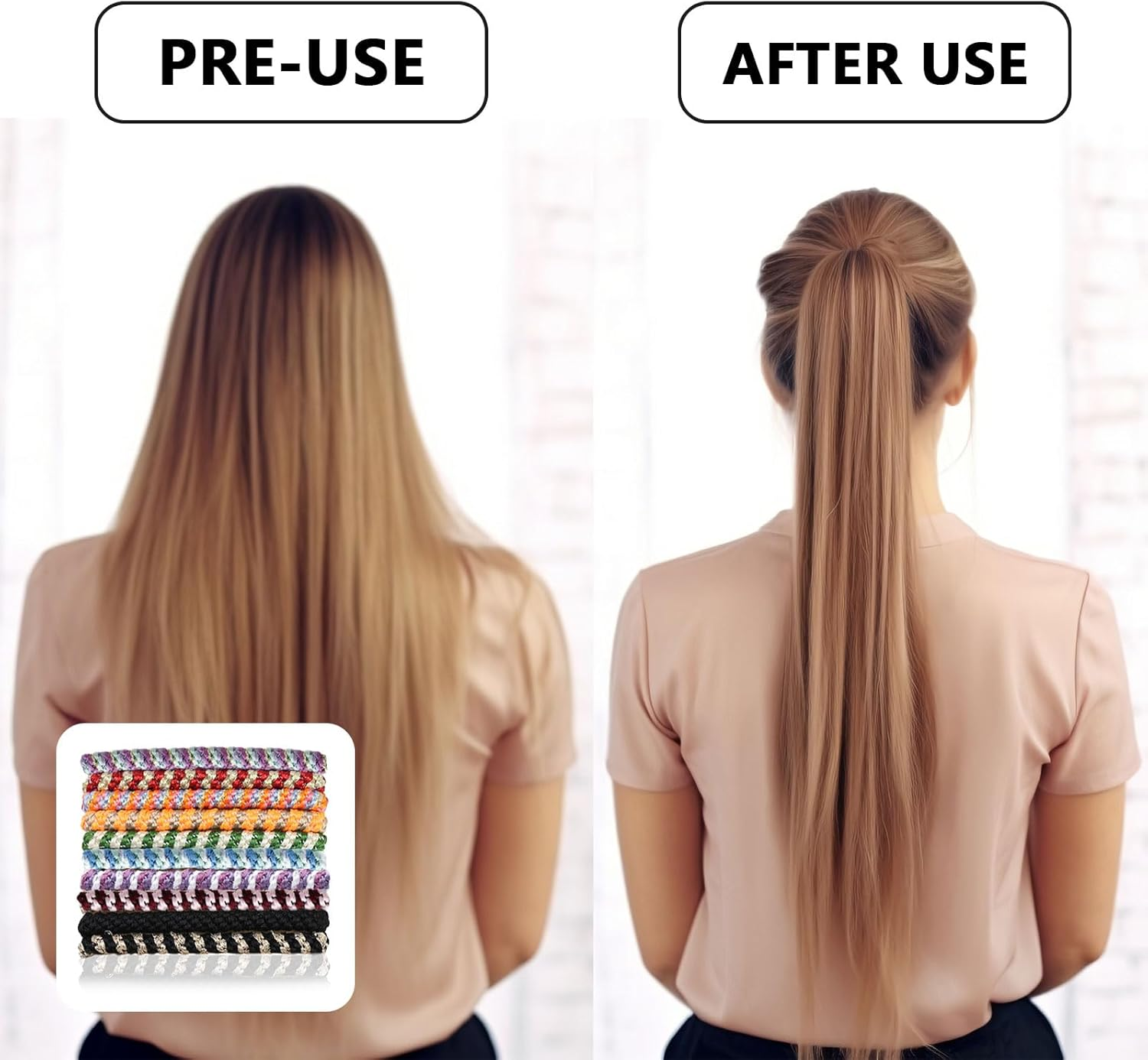 YIHAOH Pack of 10 Soft Elastic Hair Bobbles for Women, Multiple Colours for Girls, Scrunchies, Braided Hair Bands, No Damage to Hair, Suitable for Ponytails, All Types of Hairstyles image number 3