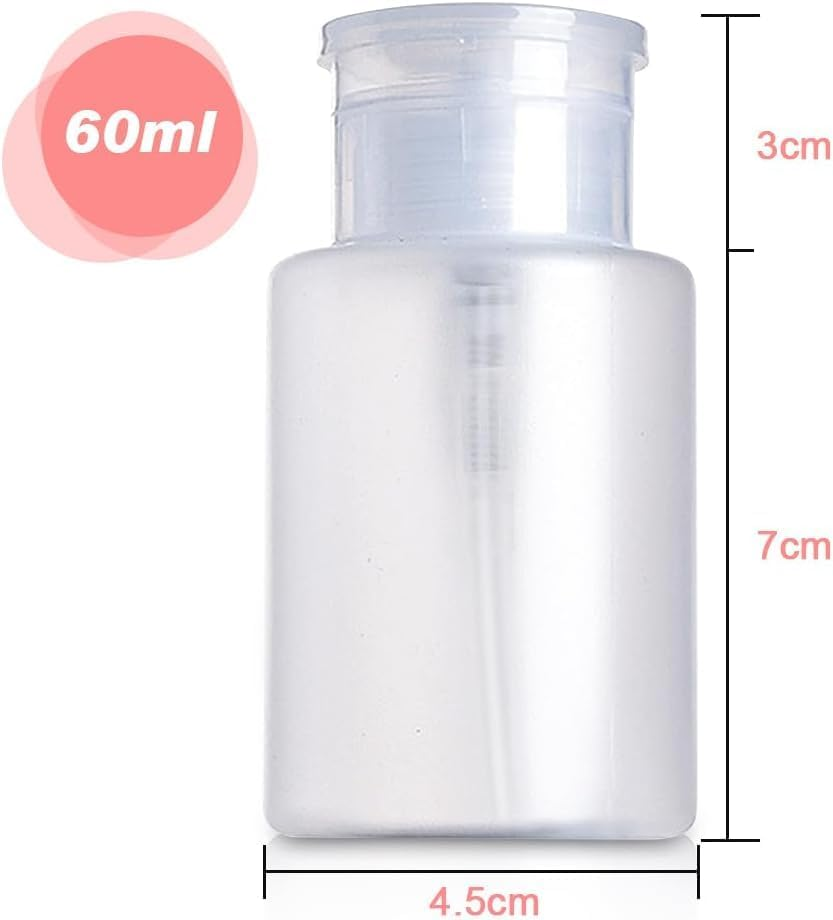 Shuoteng Clear Push down Pump Dispenser, 3Pcs Push down Pump Dispenser Empty Top Bottles,Clear Pump Dispensers Nail Polish Remover Empty Containers image number 3