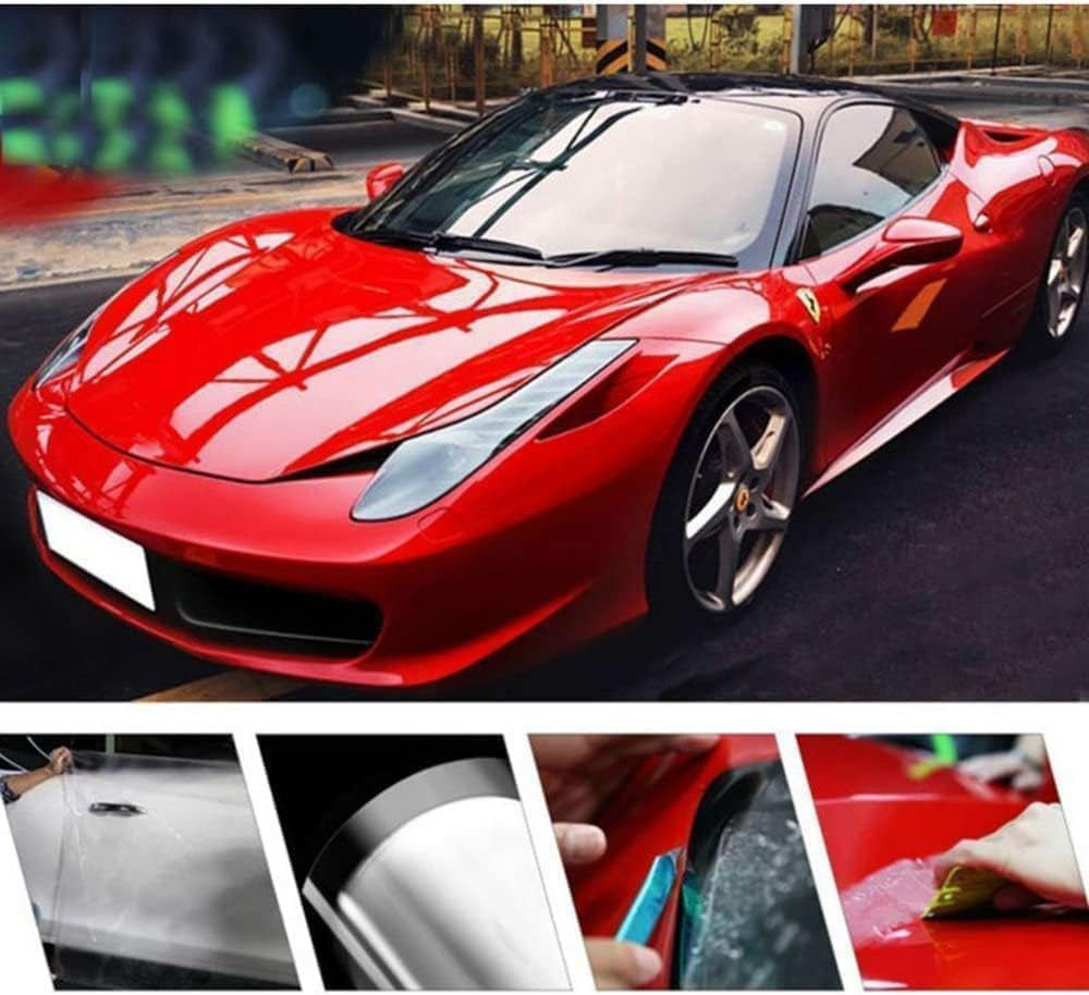 Clear Protective Vinyl Wrap Guard Film, Clear Gloss Paint Protection Bulk Film, Transparent Self Adhesive Film Wrap Roll without Bubble for Moto, Car DIY Interior (1Ft X 10Ft) image number 4