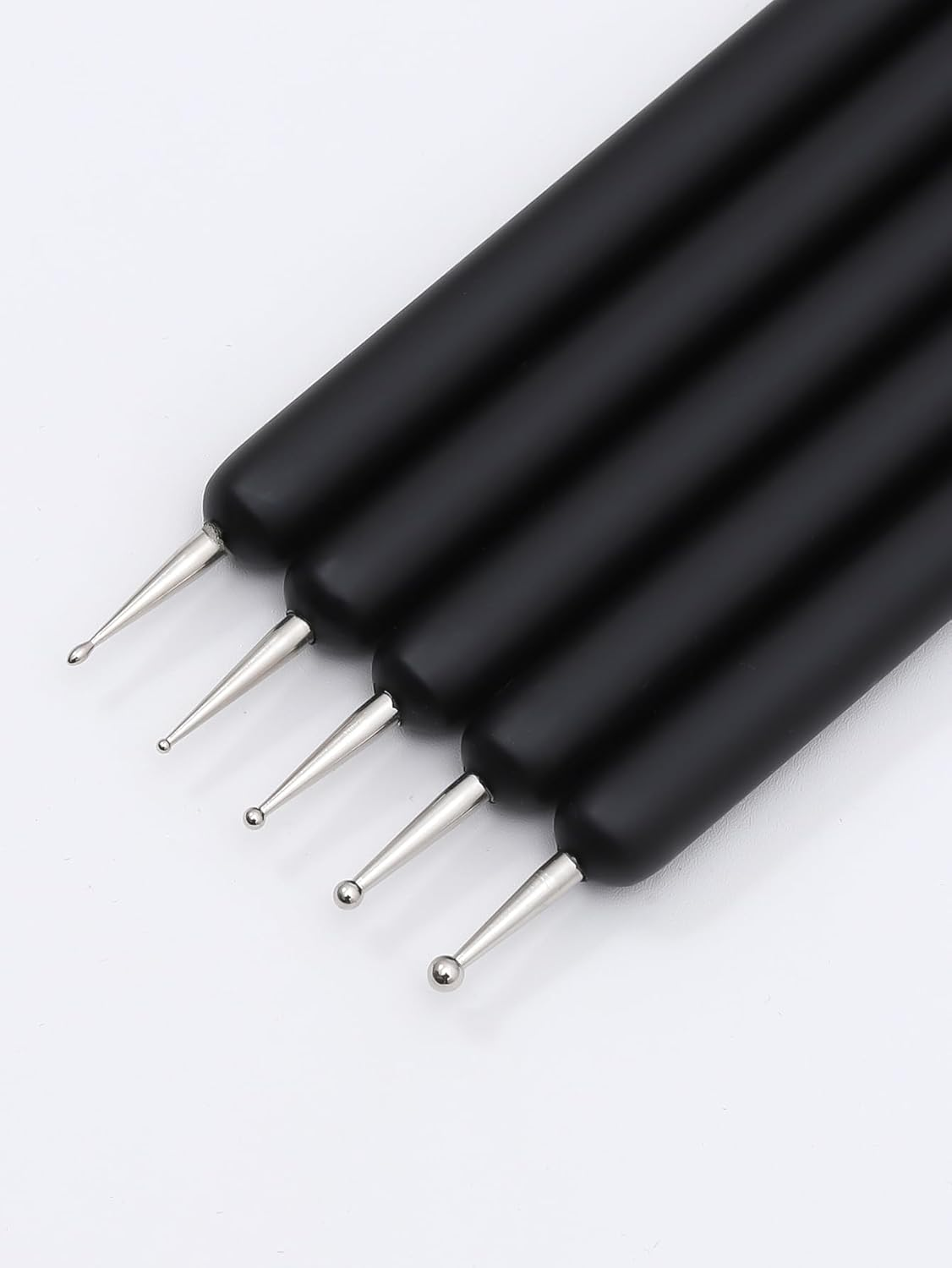 ZEOHBETY Nail Art Brushes, 5Pcs Nail Art Liner Brushes, Dotting Pen Tools, Painting Art Design Brush Set for Long Lines, Thin Details, Fine Drawing Sizes 7/9/11/15/22Mm, Black image number 3