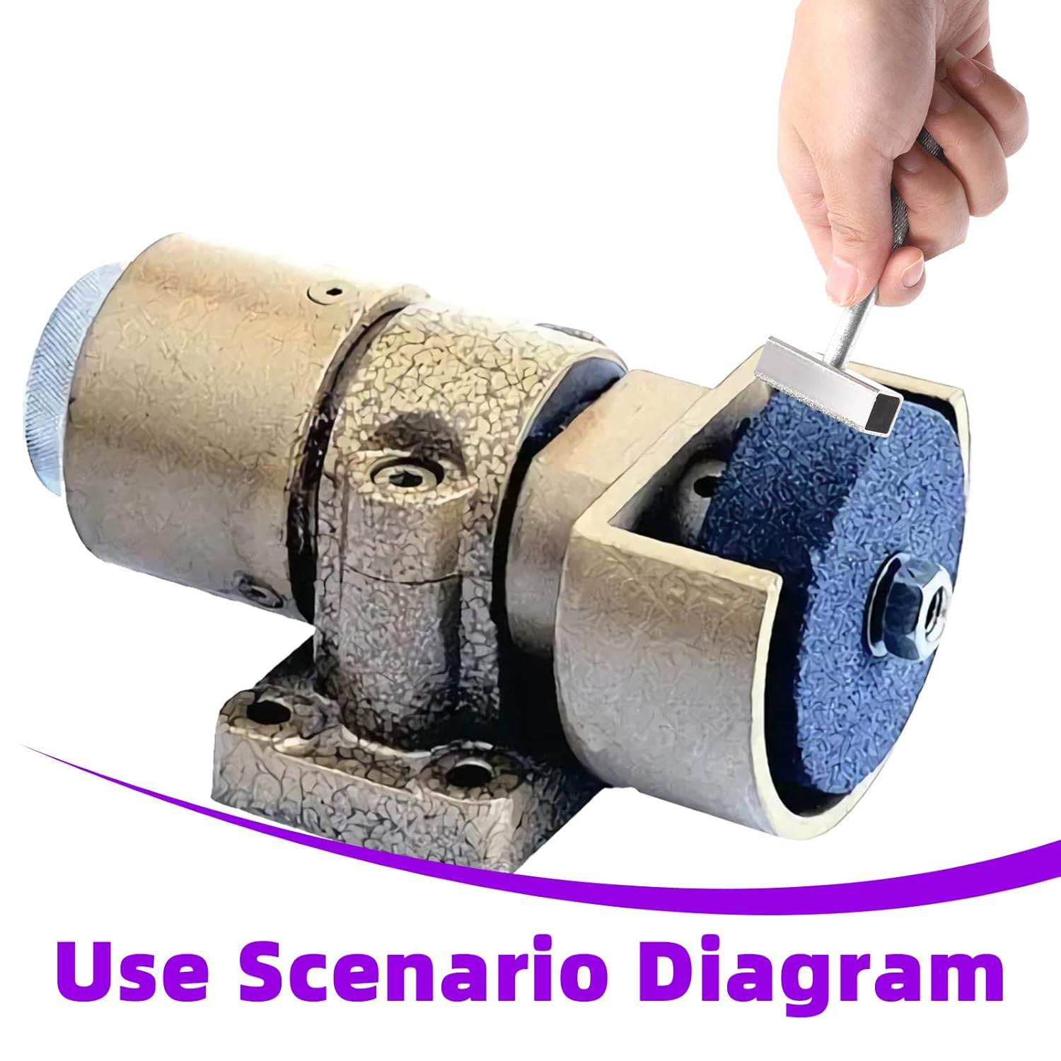 Swpeet 3Pcs Silver 45Mm Grinding Wheel Dresser Diamond Grinding Wheel Dresser Stone Dresser Assortment Kit, Grinder Correct Dressing Tool Perfect for Deburring Wheels and Truing Grinding image number 2