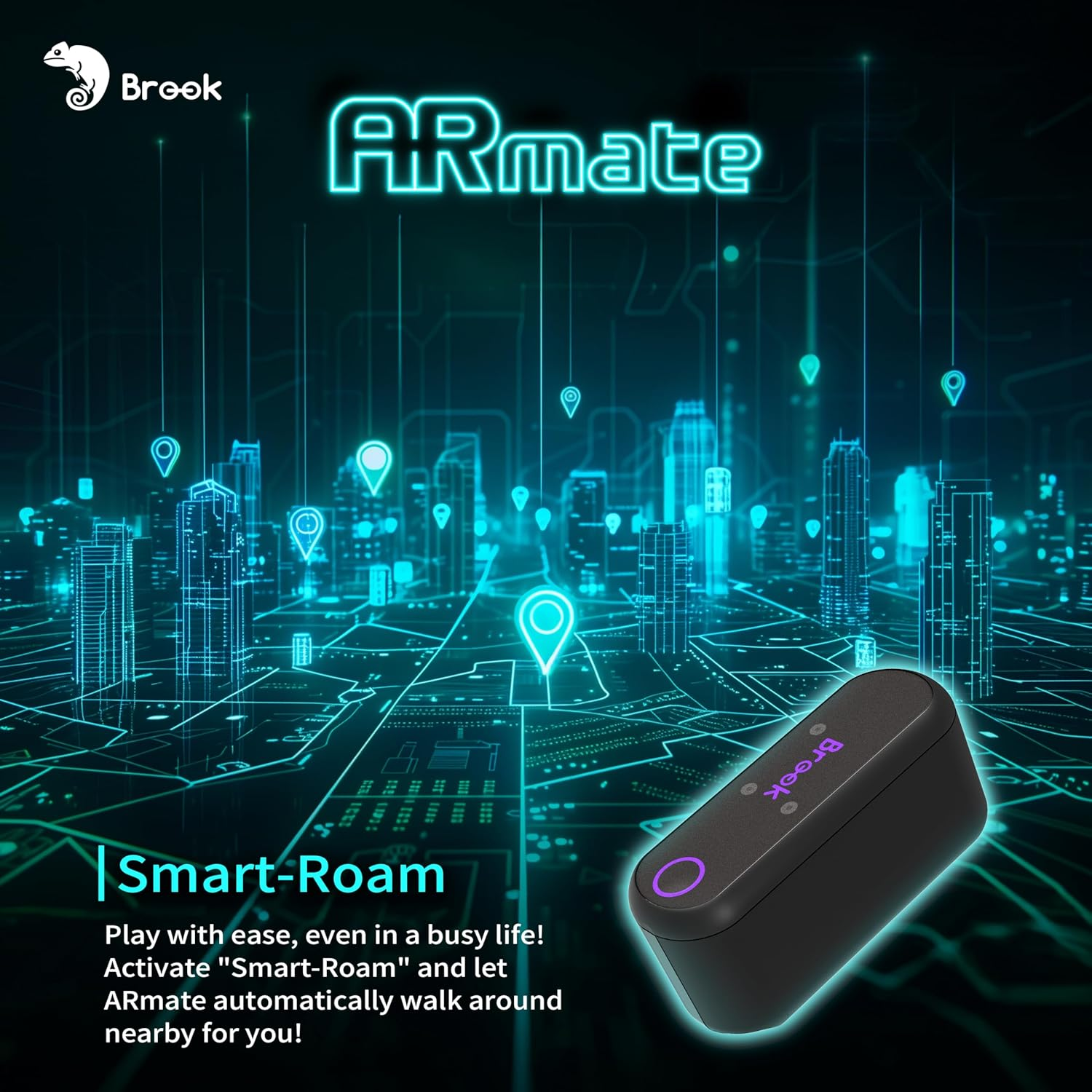 Brook Gaming Armate &ndash; Wearable AR Game Accessory for Pok&eacute;mon GO, Monster Hunter, Pikmin | Smart Roam, Quick Catch, Fast Spin, App-Controlled Speed, Xbox Controller Support【Official Exclusive Version】