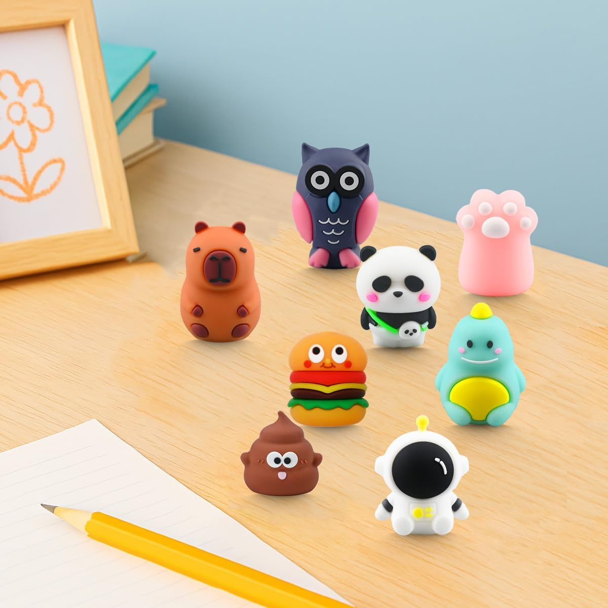 8 PCS Cute Pencil Sharpener for Kids, Fun Cartoon Handheld Little Pencil Sharpeners, Small Kawaii Party Favors Stationary Lovely Gifts for School Office Supplies image number 4