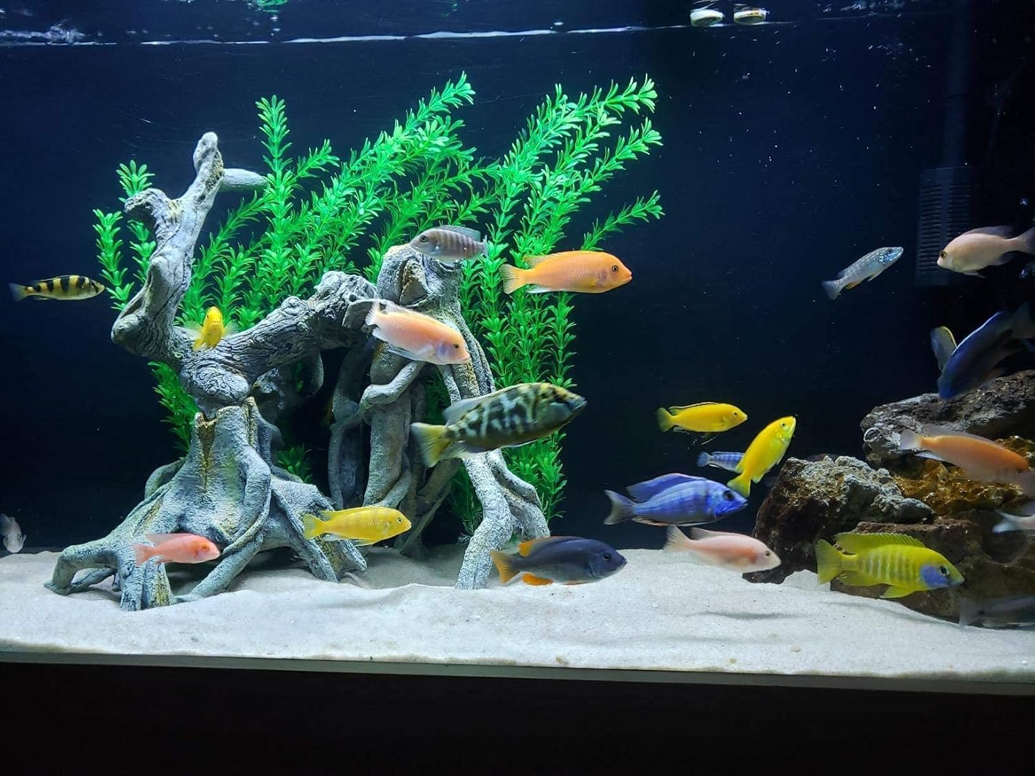 Saim 60Cm Green Leaves Emulational Aquatic Plastic Plant for Fish Tank Aquarium image number 4