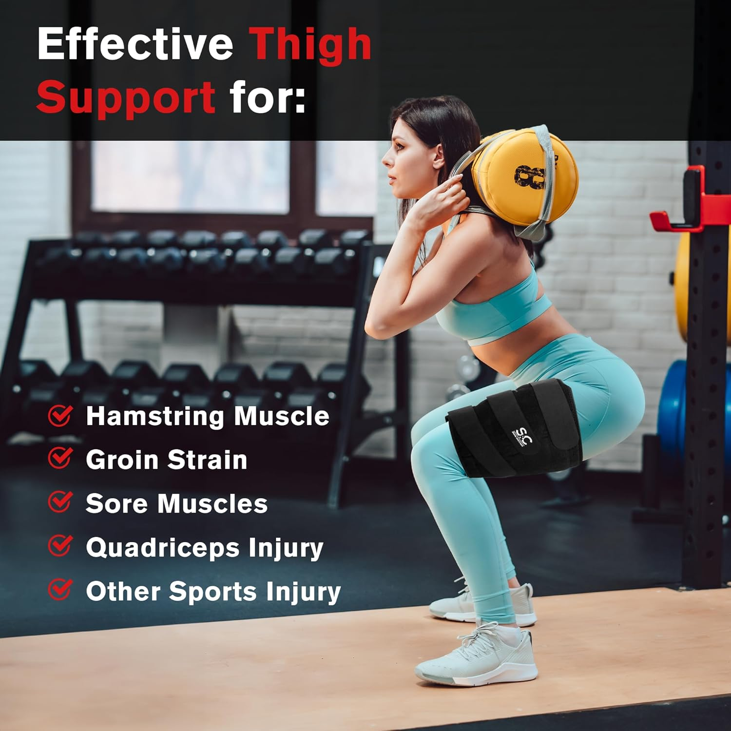 Stone and Clark Thigh Brace Support - Adjustable Fit Thigh Compression Sleeve for Men & Women - Groin Brace, Thigh Wrap Ideal for Muscle Recovery, Sports and Injury Prevention - XXL image number 3