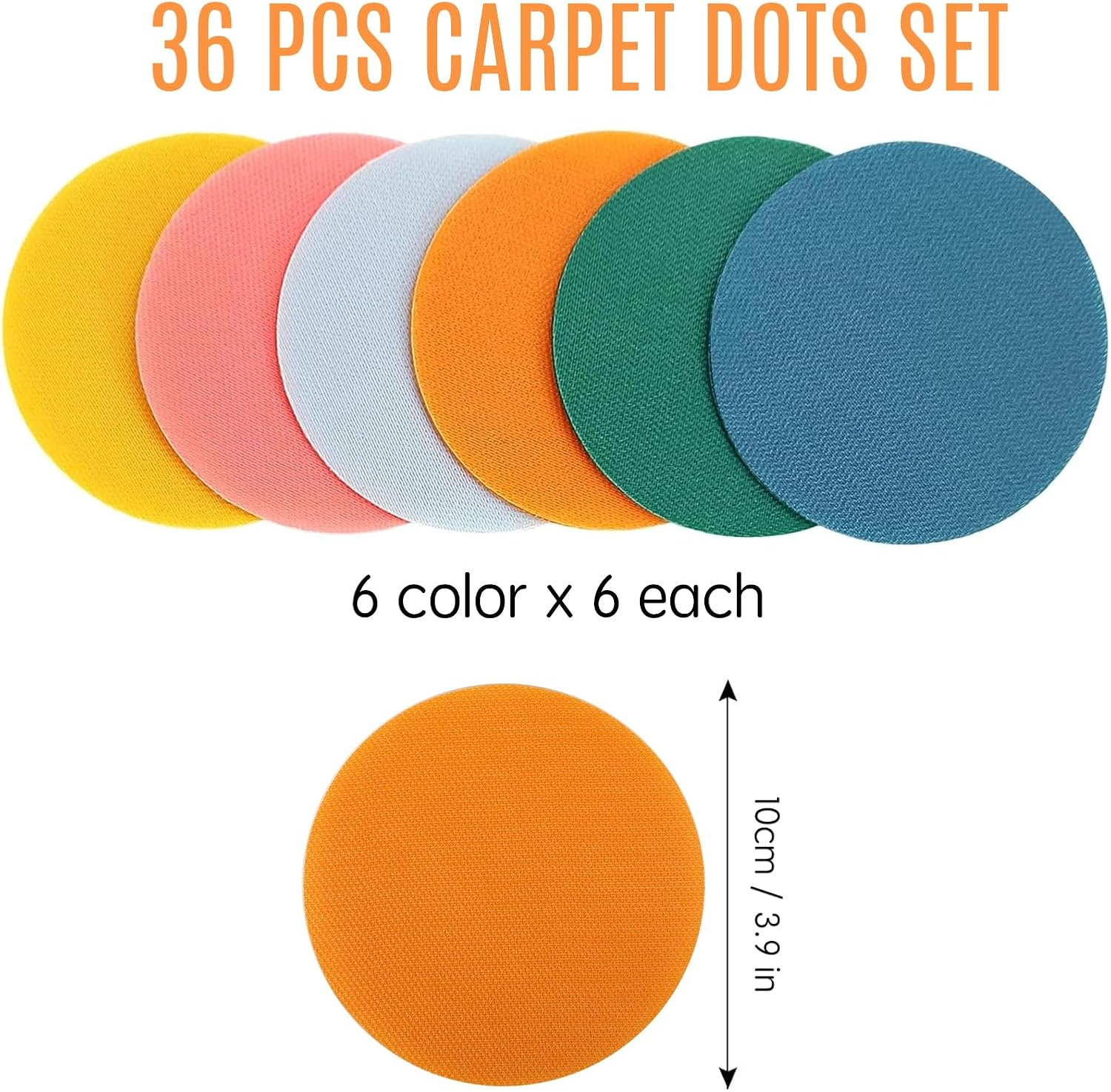 Taefuhnn 36Pcs Carpet Sit Spots Dots Markers with Storage Bag for Classroom Circle Sitting, Multicolor Floor Dots Sit Sickers for Teacher Supplies Elementary School Kindergarten Decoration image number 5