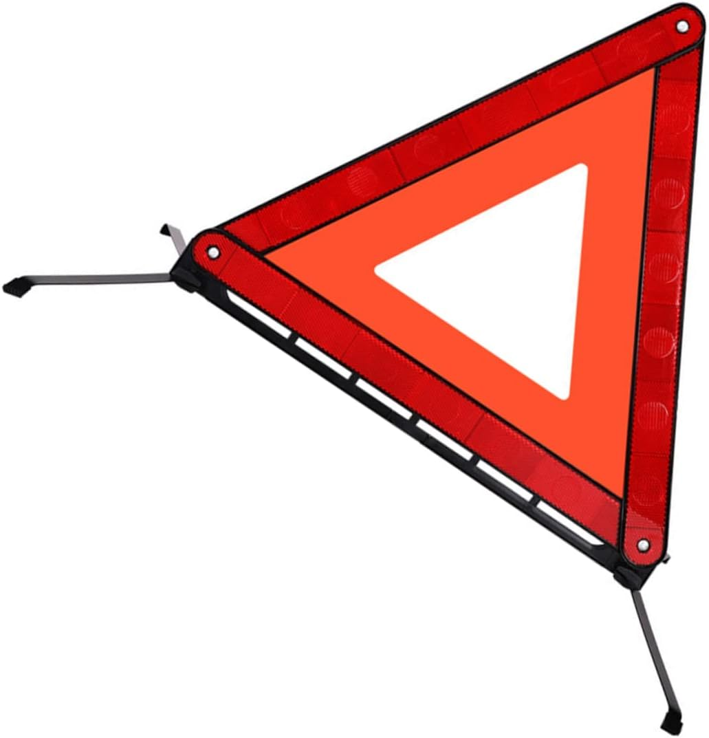 SOLUSTRE Foldable Reflective Warning Triangle Tripod Car Roadside Safety Early Warning Sign Emergency Reflective Triangle for Road Trip and Semi Truck Accessories