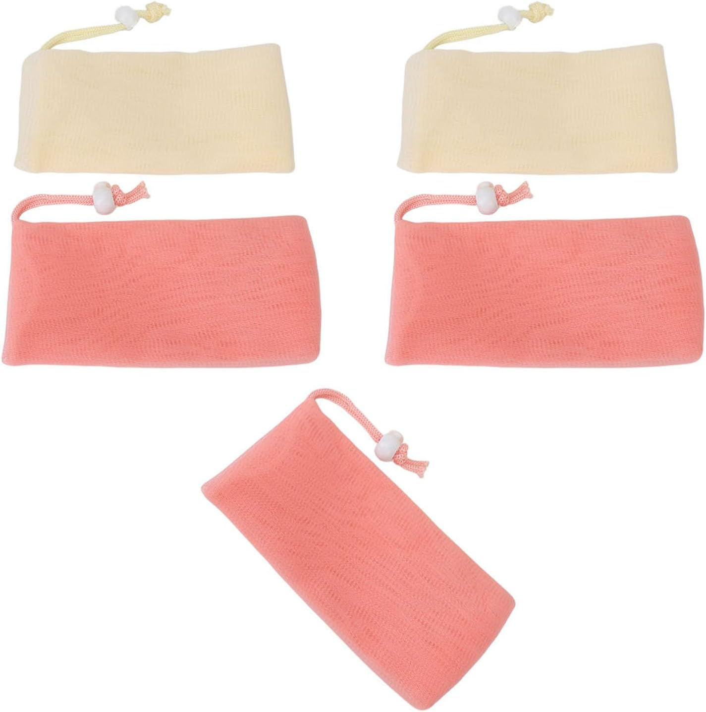 Exfoliating Mesh Soap Pouch, Cleansing Foaming Nets Skin Friendly Multilayer 5 Pcs Hang to Dry for Body Facial Cleaning image number 5