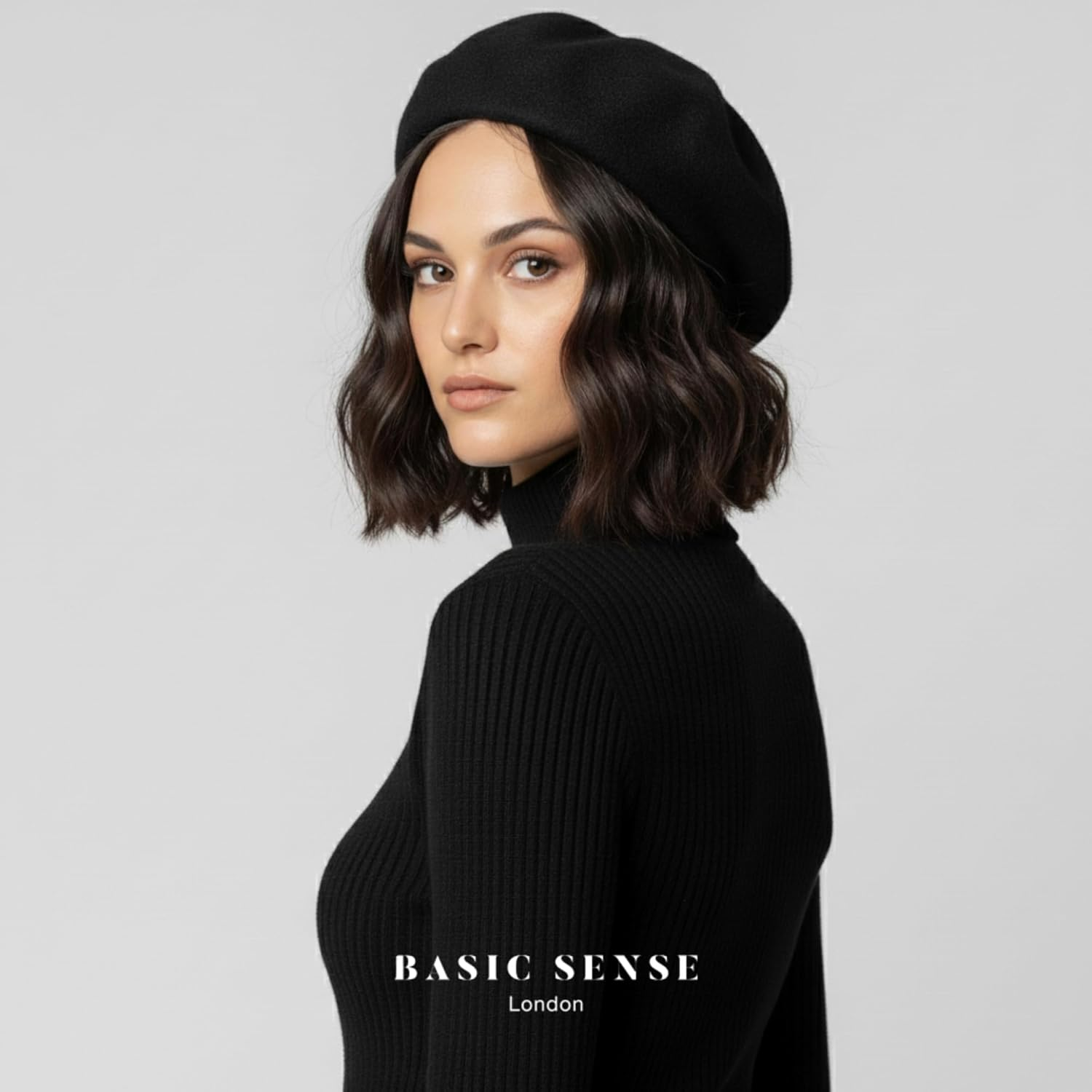 Classic Women Plain Vintage Soft Wool French Style Beret Beanie Hat Autumn Winter Warm Timeless Long Last Accessory, One Size - Black image number 7