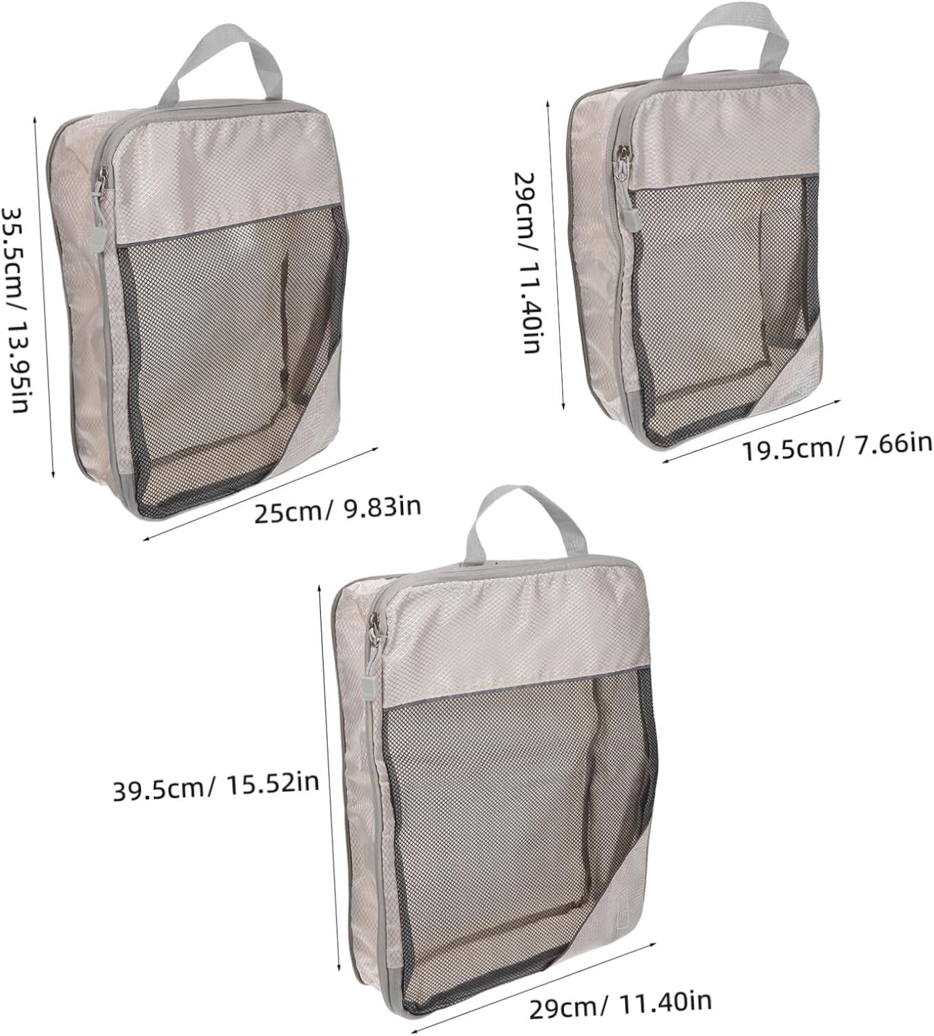 HEALEEP 3PCS Compression Packing Cubes for Travel Space-Saving and Suitcase Organizer Bags Versatile Compression Storage for Clothes and Toiletries Essential Travel Accessories for Women