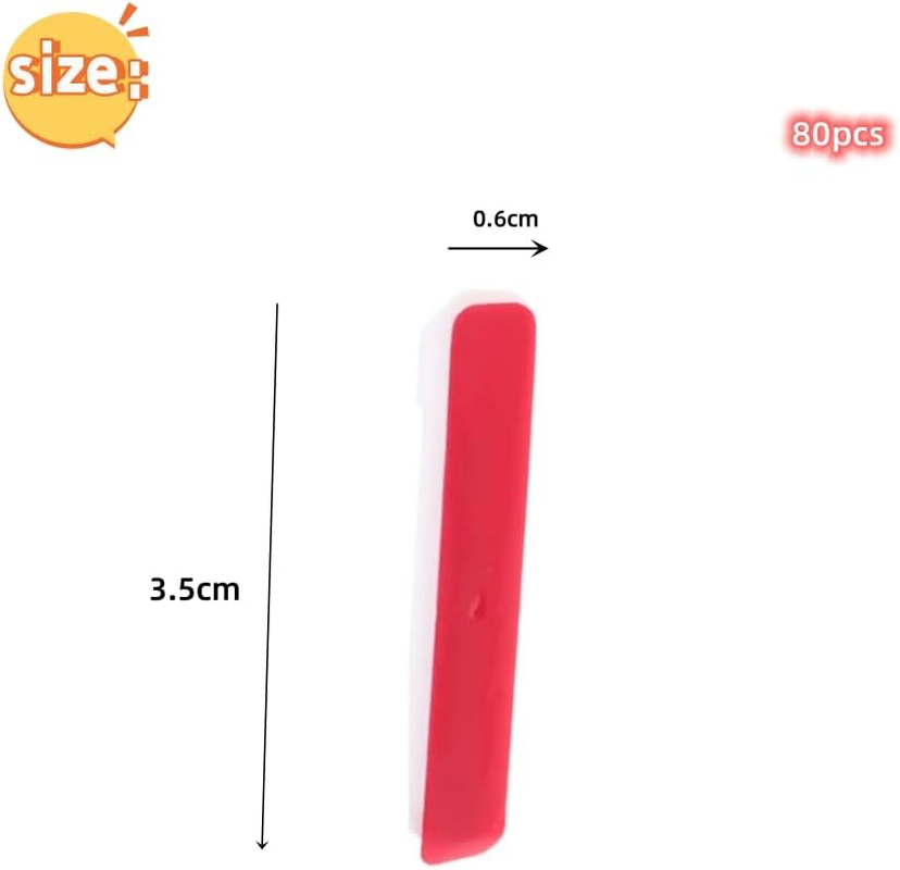 DACUAN Pin Backs Adhesive, Labels Binder Clips Pin Safety, 80Pcs Adhesive Broach Craft Tag Adhesive Name Badges Badge Pens Saftey Safety Bar Corsage Metal Mother Worker Id Card White