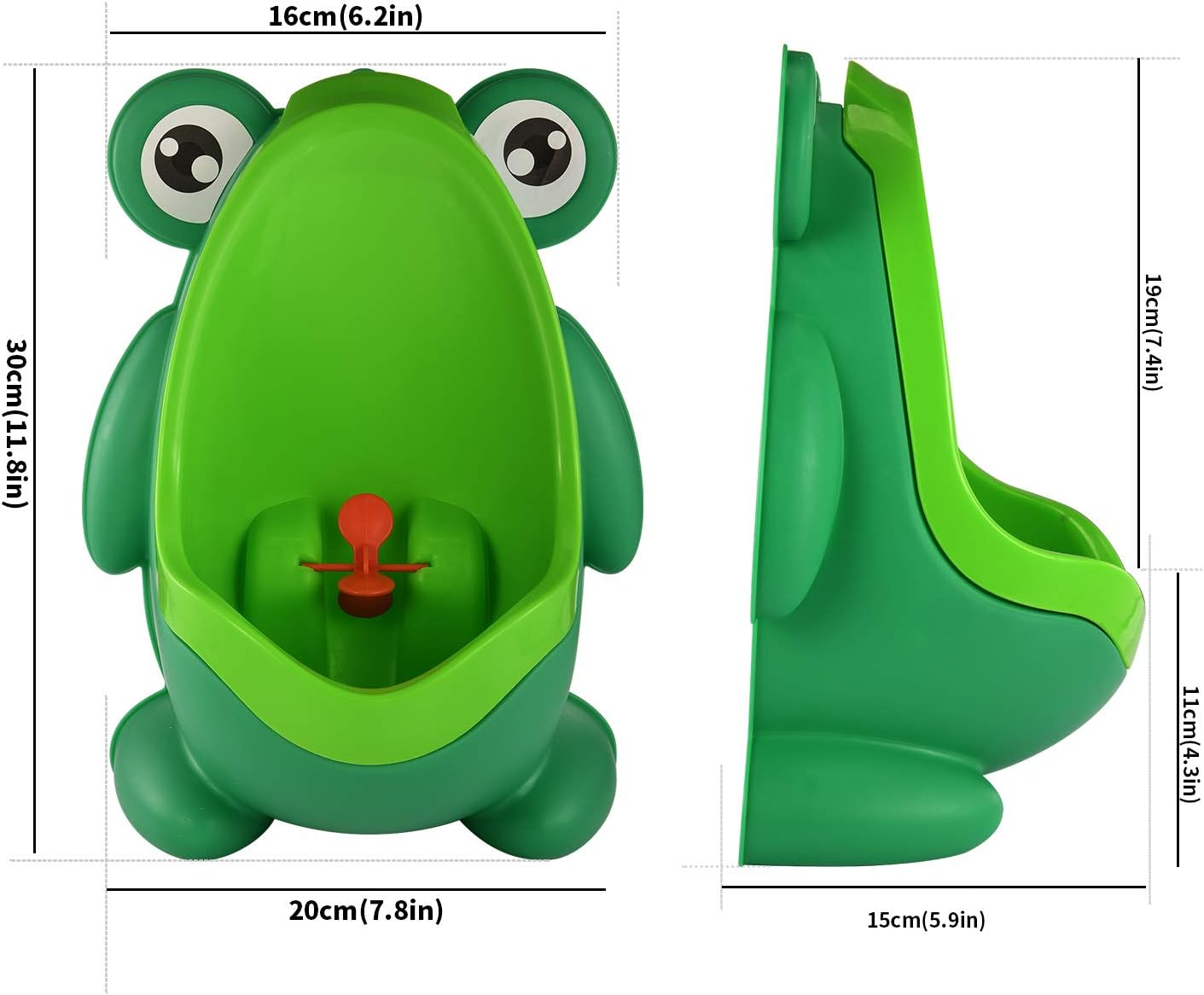 Foryee Cute Frog Potty Training Urinal for Boys with Funny Aiming Target - Green - Blue image number 2