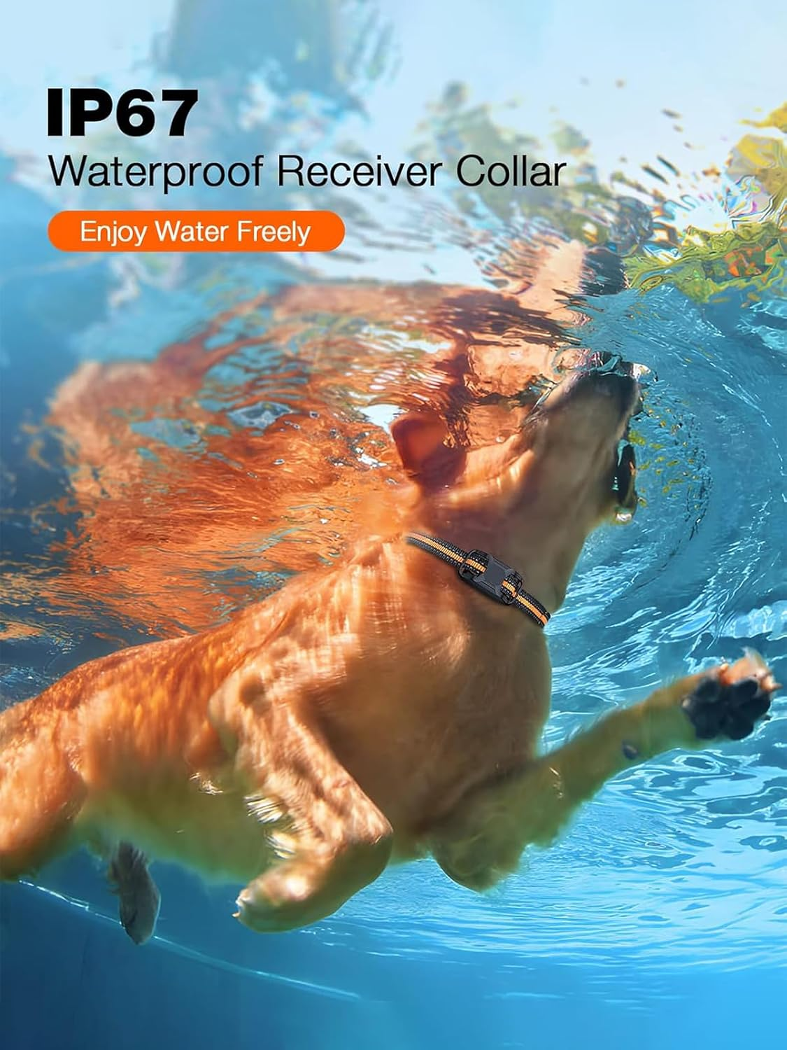 XIULIUU Dog Shock Collar - Dog Training Bark Collar with Remote for 2-55Kg Small Medium Large Dogs Rechargeable Waterproof E Collar with Beep (1-8), Vibration(1-16), Safe Shock(1-99) (Orange)