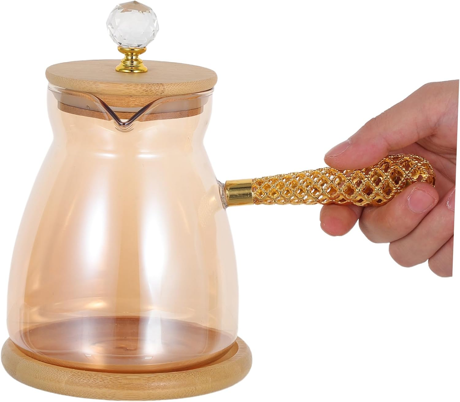 DOITOOL Turkish Coffee Maker Glass Pot Side Handle for Brewing Espresso Suitable for Greek and Arabic Traditions Use as Server Tea Pitcher for Boiling Water image number 6