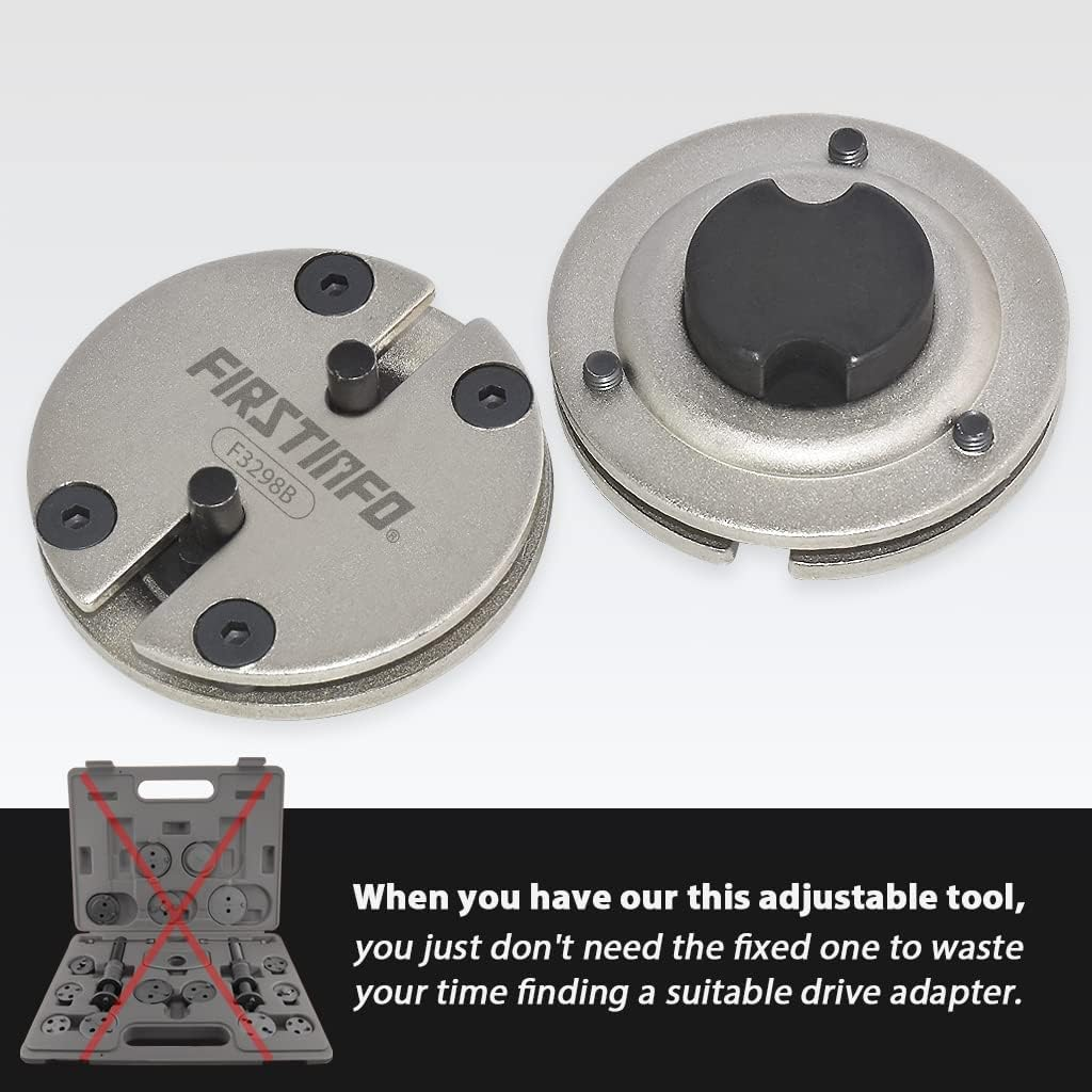 FIRSTINFO F3298B Universal 2&3 Pin Adjustable Auto Disc Brake Pad Caliper Piston Wind/Rewind Back Replacement Tool, Work with Market Wrench image number 5