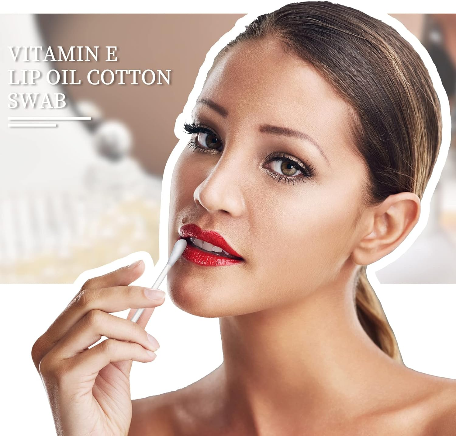 Hoolerry 200 Pcs Vitamin E Lip Oil Disposable Cotton Swabs Vitamin E Stick Oil Applicators anti Dry Moisture Cotton Swabs for Protect Lip Use before Teeth Whitening image number 5