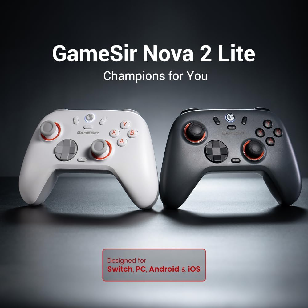 Gamesir Nova 2 Lite Wireless and Wired PC Controller, Bluetooth/2.4Ghz, 1000Hz Polling Rate Gamepad for Pc/Switch/Ios/Android, Hall Effect Joysticks, Trigger Stops, Back Buttons, Turbo, Black image number 4