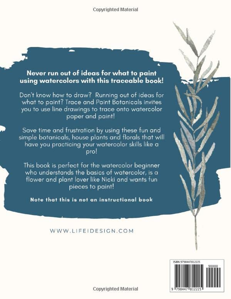 Trace and Paint Botanicals: Line Drawings to Trace onto Watercolor Paper and Paint! image number 1