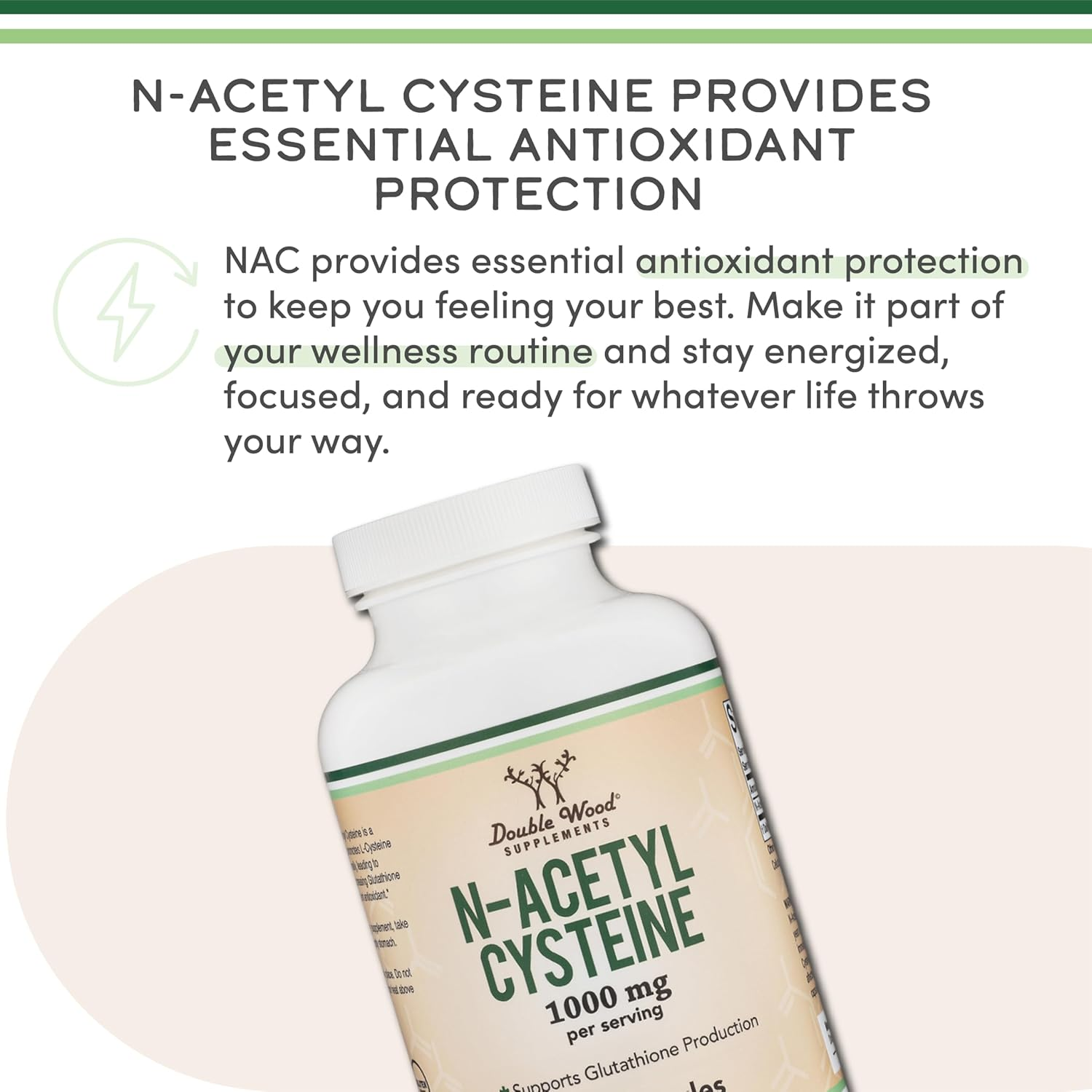 NAC Supplement (N-Acetyl Cysteine) 1,000Mg per Serving, 210 Capsules (Third Party Tested, Manufactured in the USA) by Double Wood Supplements image number 1