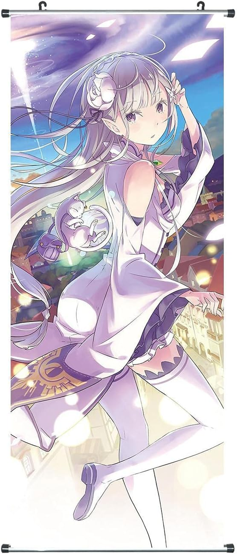 Cosplaystudio Large Re:Zero Rolling Picture | Kakemono Fabric | Poster 100 X 40 Cm | Emilia Motif