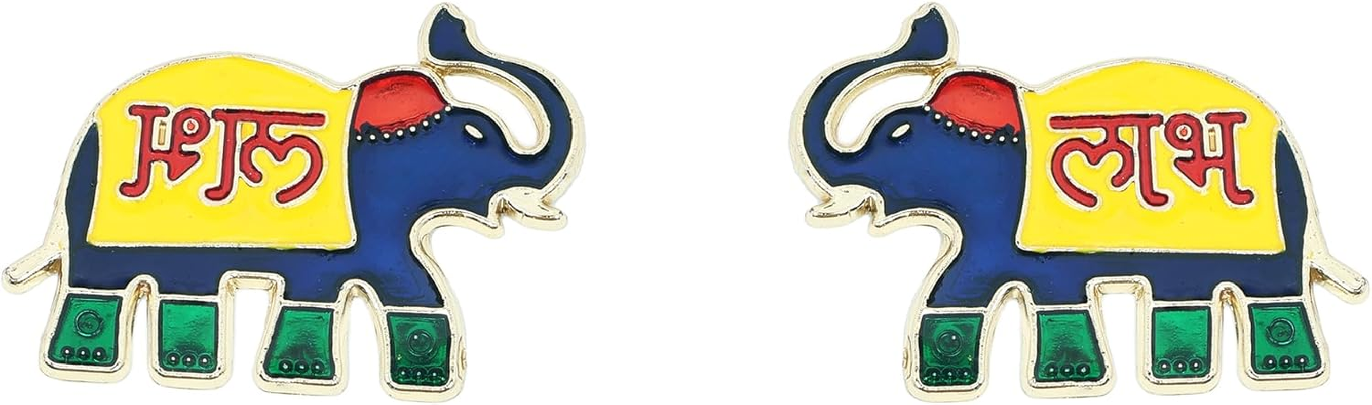 Elephant Diwali Shubh Labh with Laxmi Charan Paduka Feet Pagala Diwali Door Rangoli Floor Decorations Table Decoration Studded Stones Sequins Traditional Festive Home Door Floor D&eacute;cor image number 1