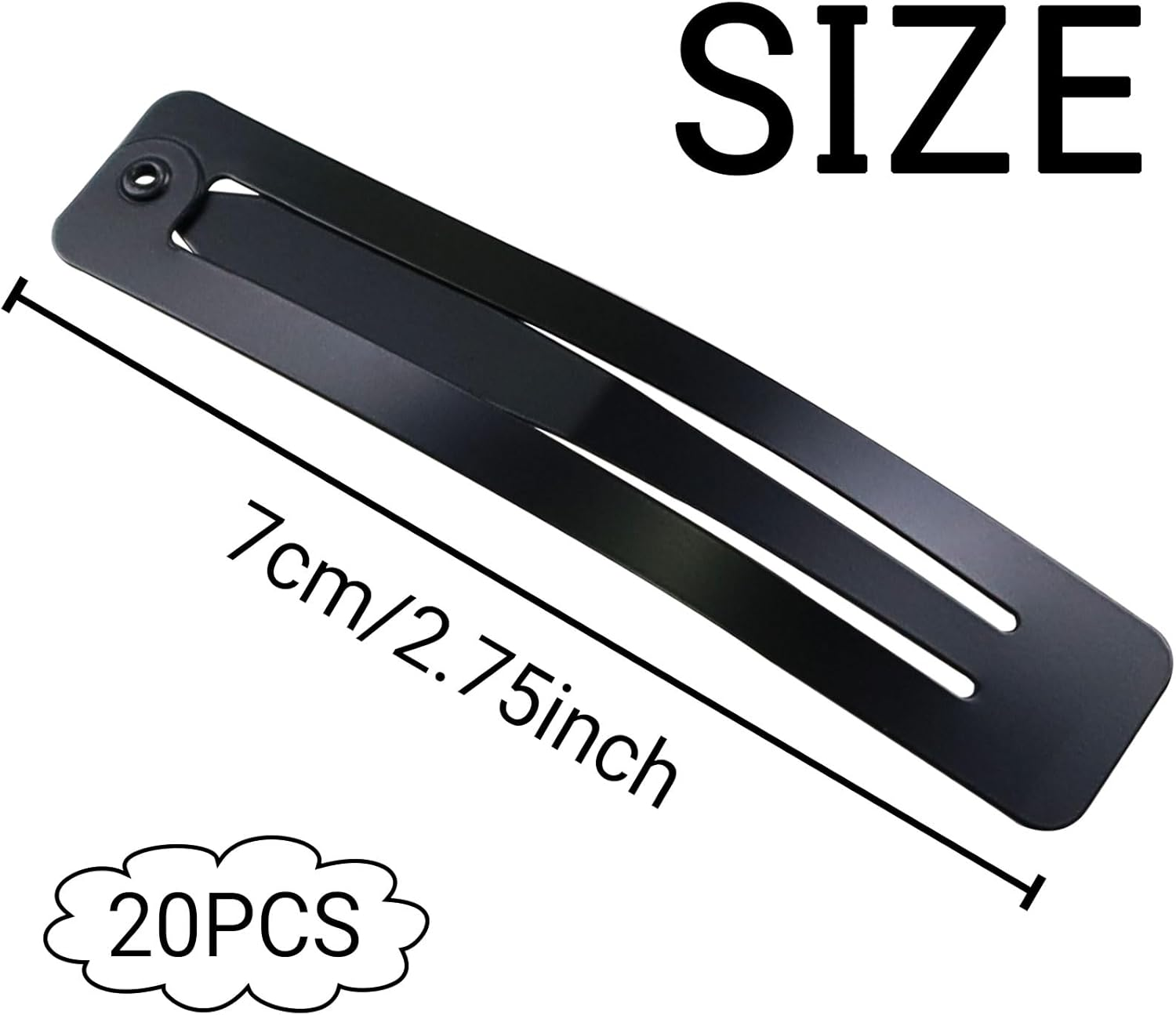 Hair Clips Girls Pack of 20 7 Cm Large Snap Hair Clips Hair Clips Metal Hair Clips Black Hair Clips Hair Accessories Hair Clip for Girls, Men and Women, Rectangle image number 6