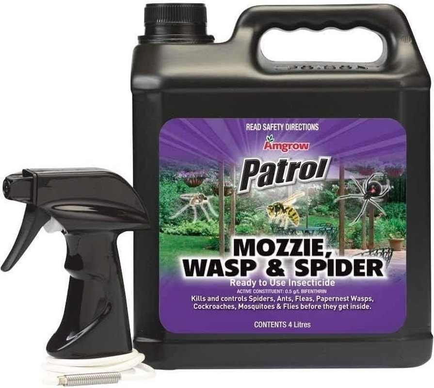 Amgrow Patrol Mozzie, Wasp & Spider Ready to Use Insecticides Spray 4 Litre