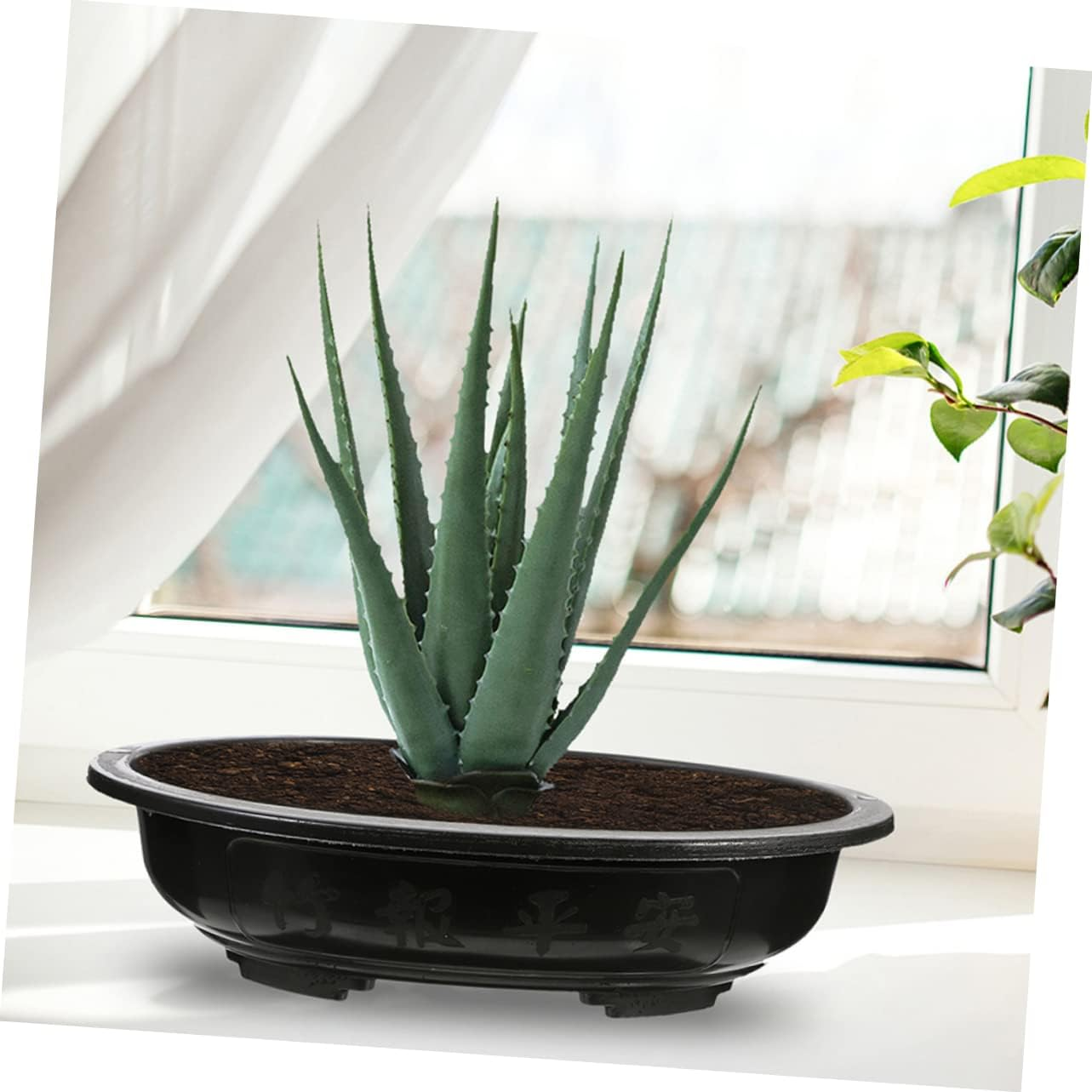 FUNOMOCYA 2Pcs Oval Bonsai Pot Large Pot Gardening Household Use Drainage for Indoor Planting Garden Supply image number 1