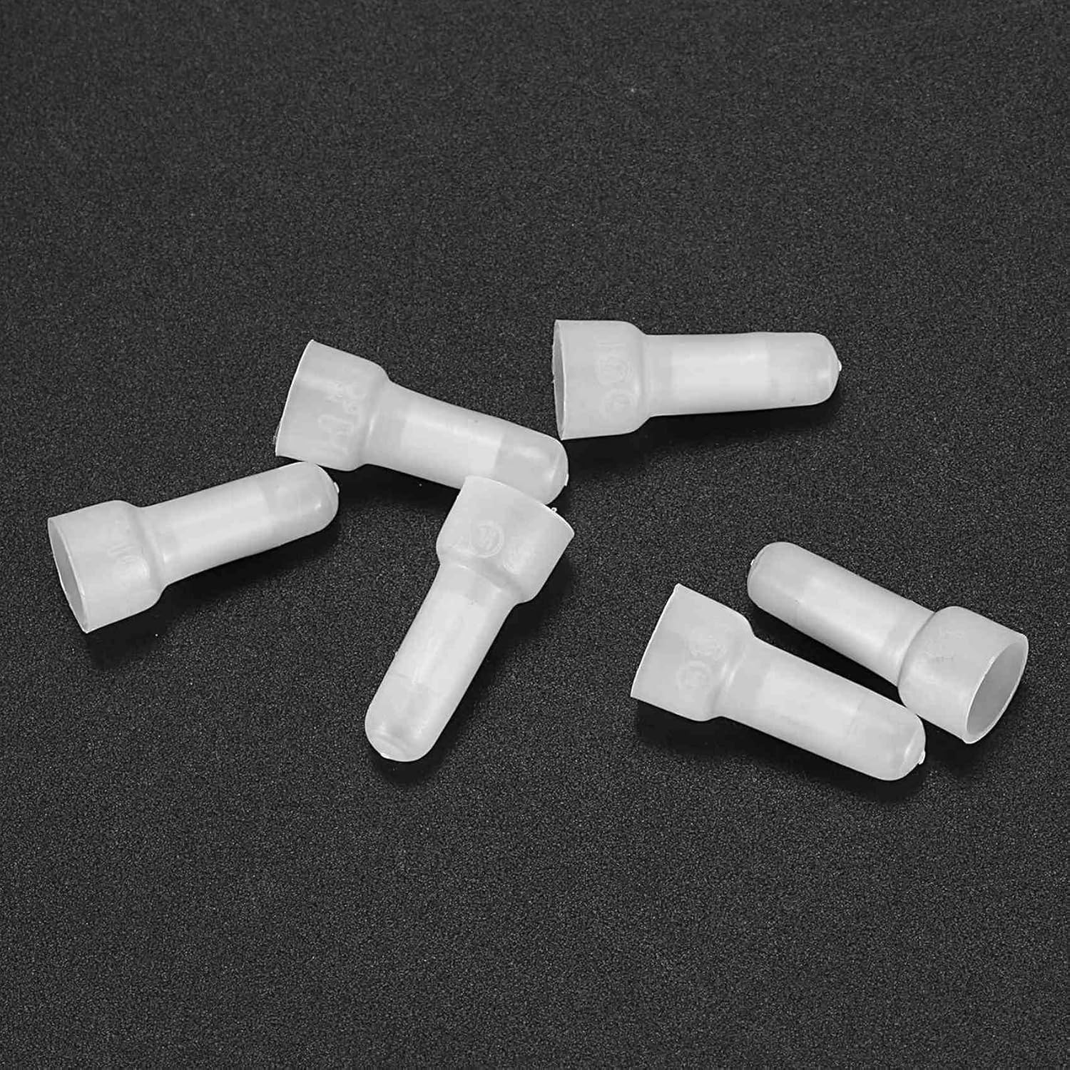 600Pcs 22-16 GA AWG Closed End Crimp Caps Splice Gauge Wire Connectors Terminals (White) image number 4