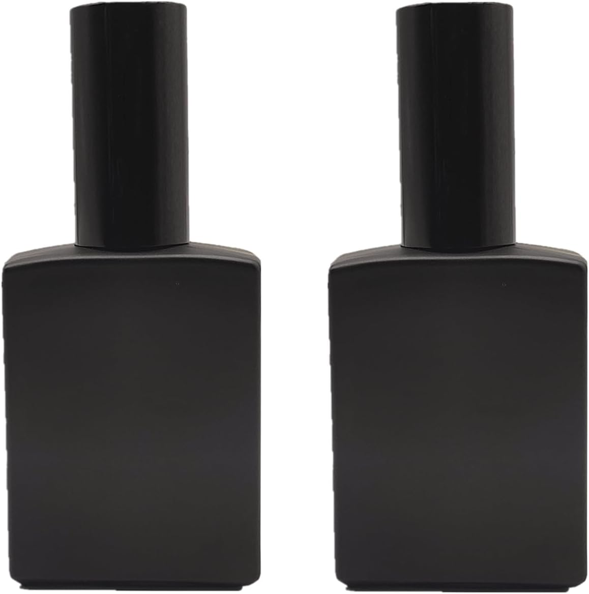 Pimyrcyi 2PCS Spray Bottles for Essential Oils,Empty Square Glass Perfume Fine Mist Spray Container (Matte Black, 100Ml/3.4Oz)
