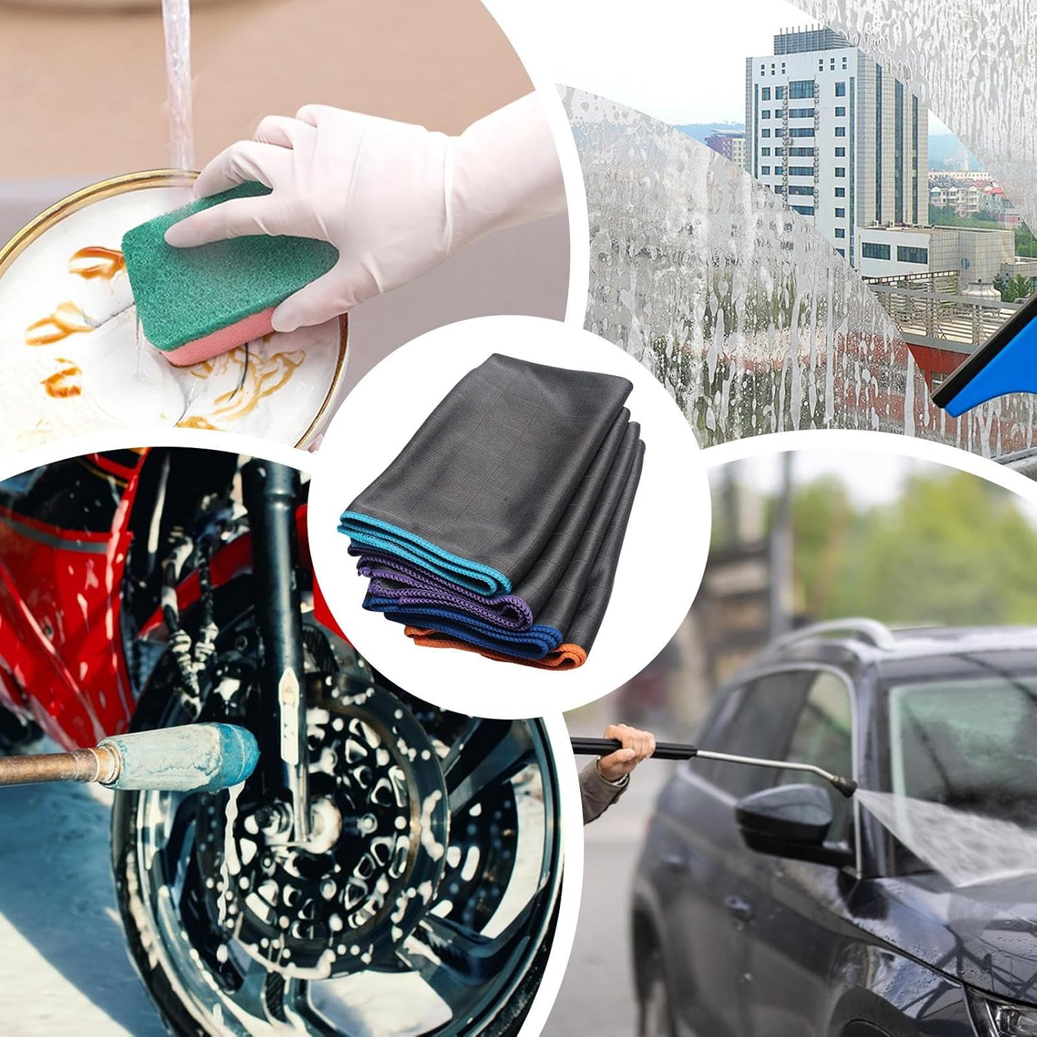 5X Dish Rugs for Fabric, Bowl Rugs and Cleaning | SOFT ABSORBENT: These Are Primarily Great for Clean Glass, S, Primarily Glass, Stainless Steel, and Electronics image number 5