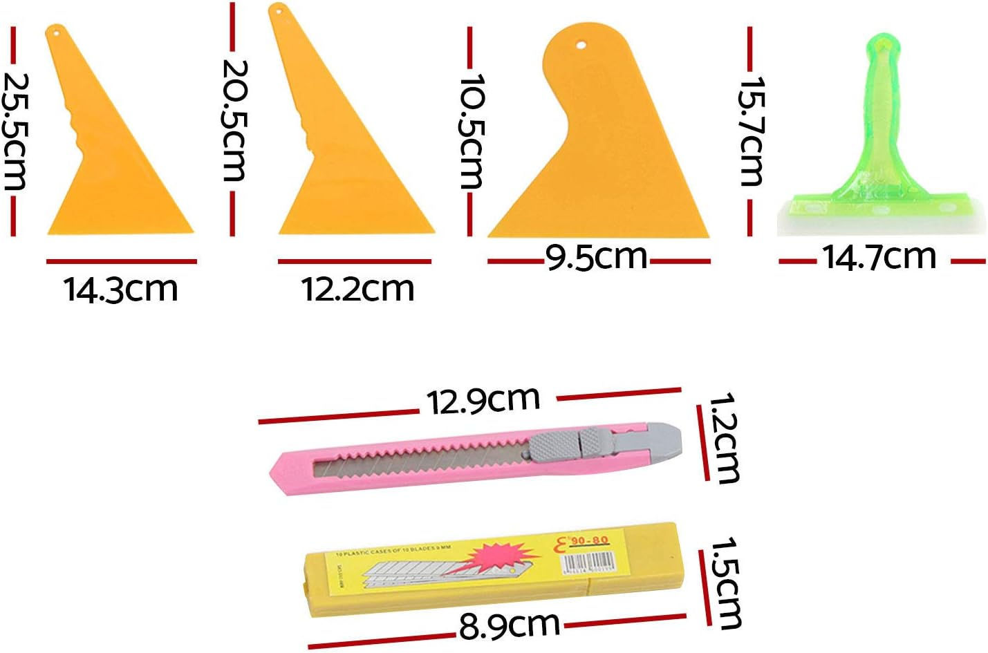 Giantz Window Film Tool Kit, Set of 5 Blackout Windows Tint Privacy Films Roll Sticker Squeegee Tools Lit Home Room Office Car Furnishings, Durable Yellow image number 2