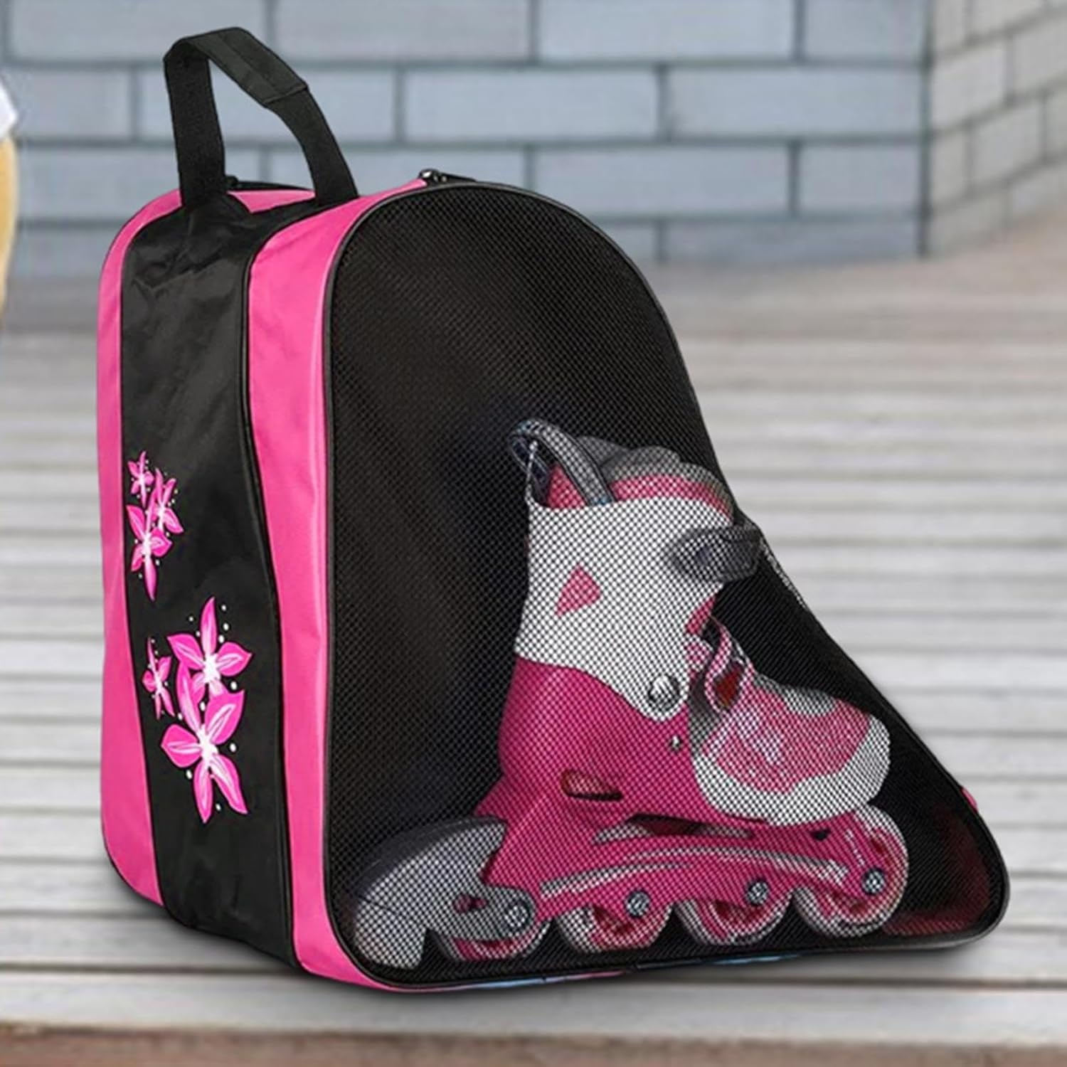 Roller Skate Bag,Ice Skating Shoes Carrier with Handle | Large Capacity Skating Shoes Bag with Three Compartments for Park, Ski Resort, Training Ground