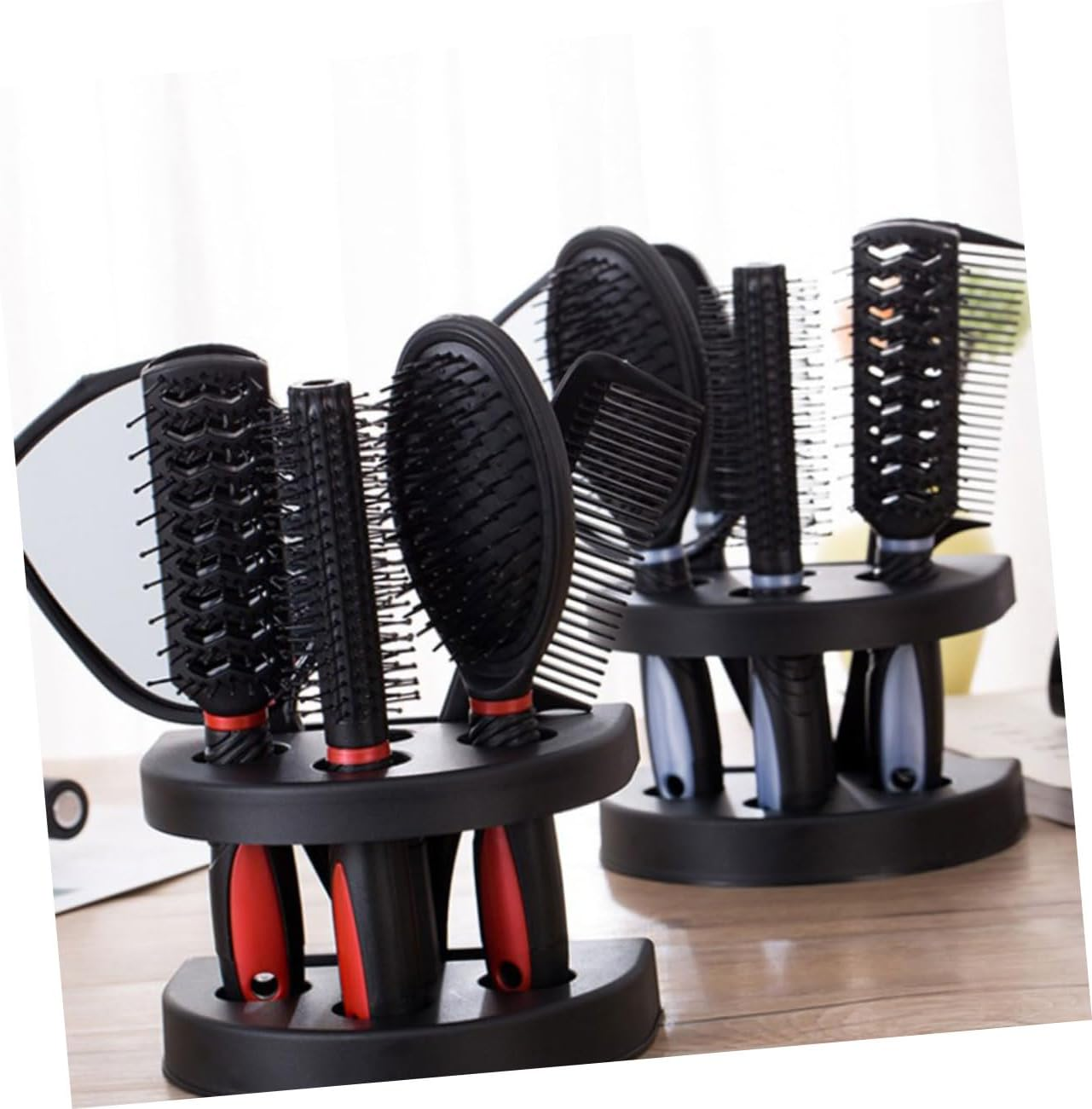 ELAYARD 5Pcs Professional Hair Salon Comb Set Static Brush Styling Tools Detangling Hair Brush Curls Comb Mirror Kit image number 2
