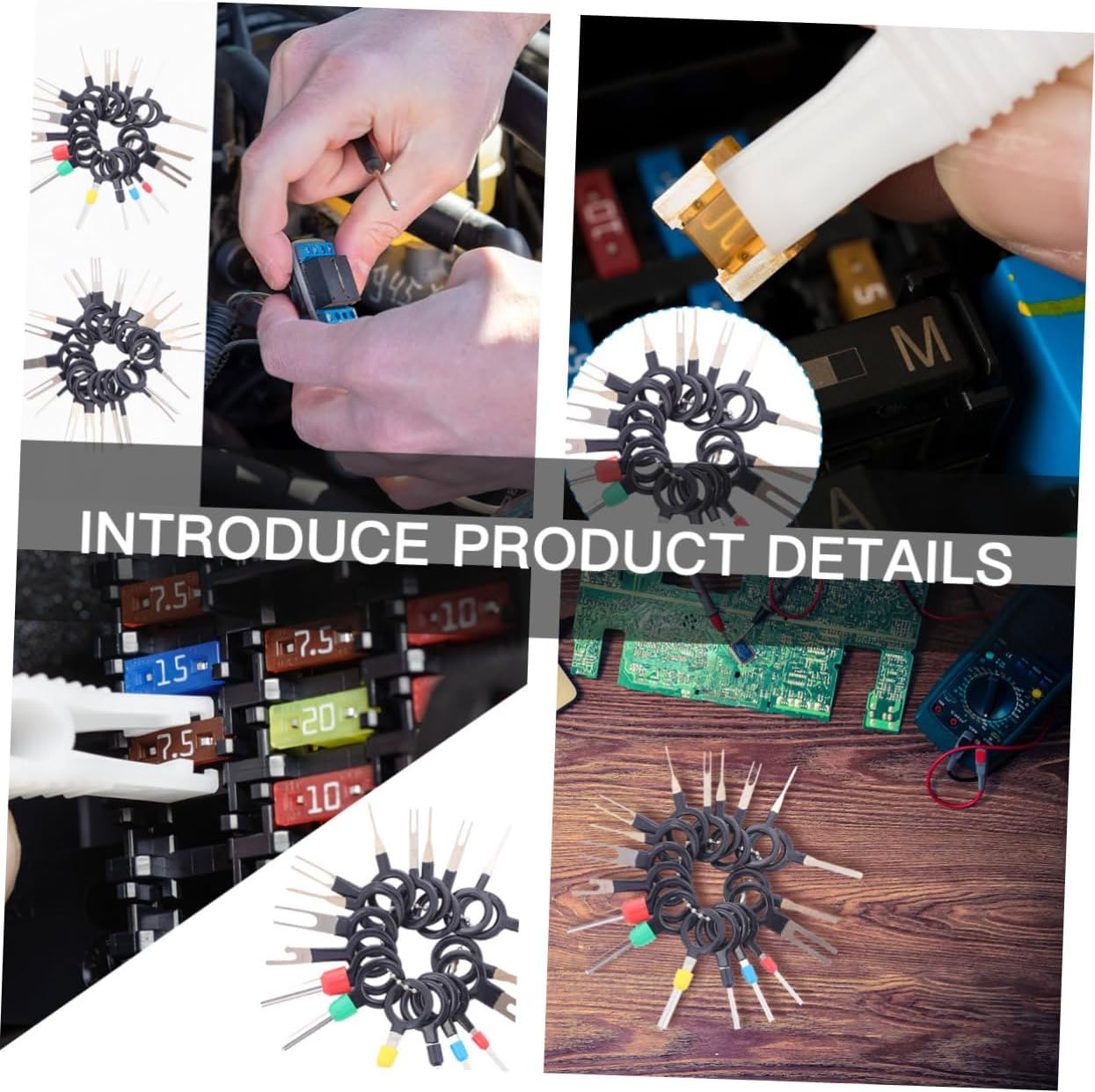 HAPINARY Automotive Terminal Tool Kit Wire Harness Pin Extractor Plastic Handle Steel Spring Plate Easy Terminal Removal