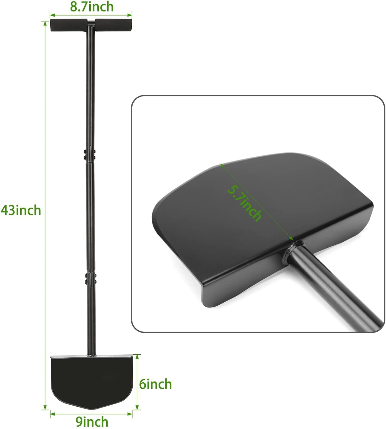 43Inch Edger Lawn Tool - Manual Lawn Edger - Border Edger, Half Moon Lawn Edger with T-Grip for Lawn, Garden or Sidewalk image number 1