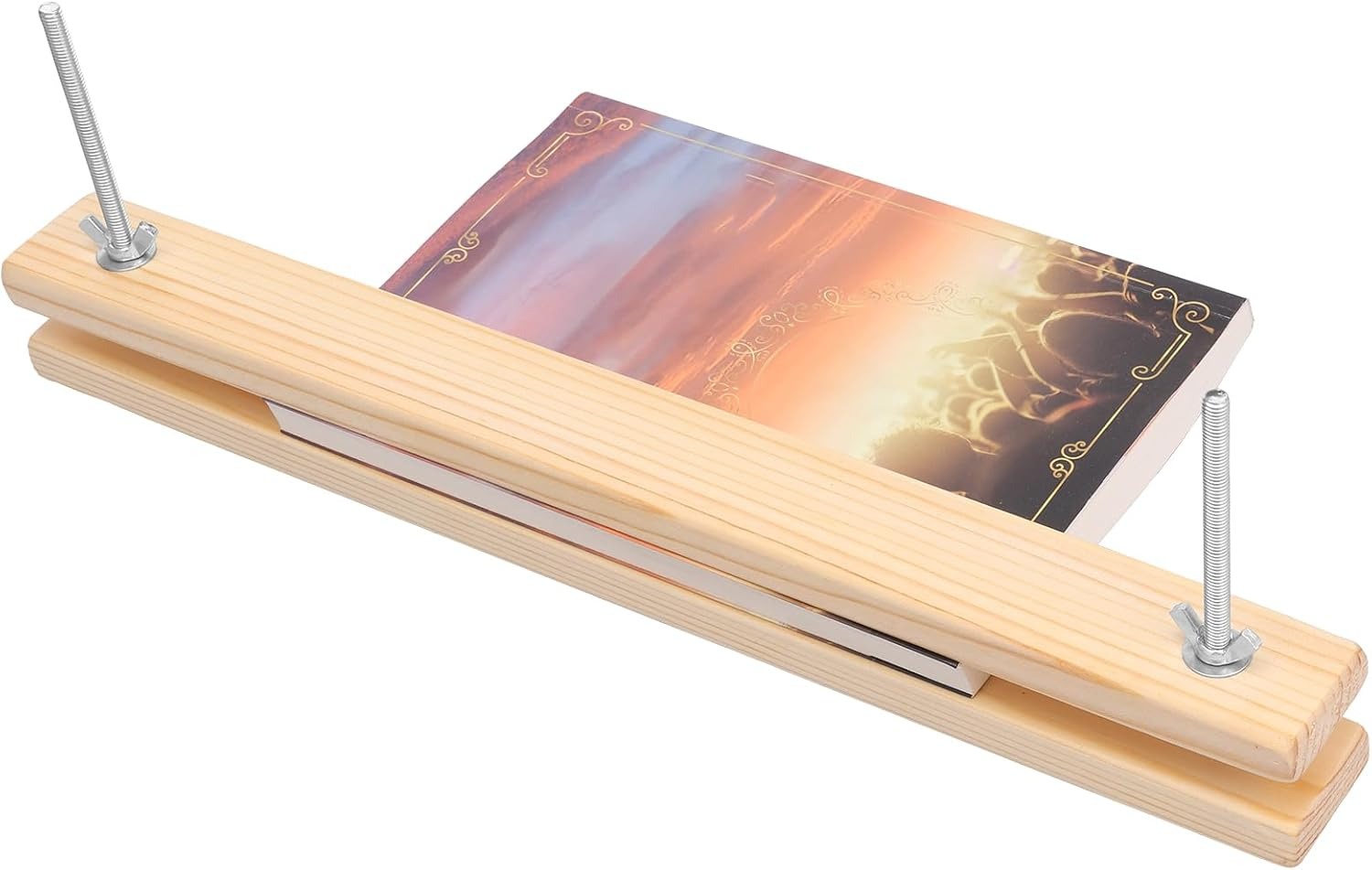 UKQRRTC Book Press Kit, Wood Book Binding Tool, Easy to Use and Portable, Effective Bookbinding Press Kit for DIY Crafts (L) image number 1