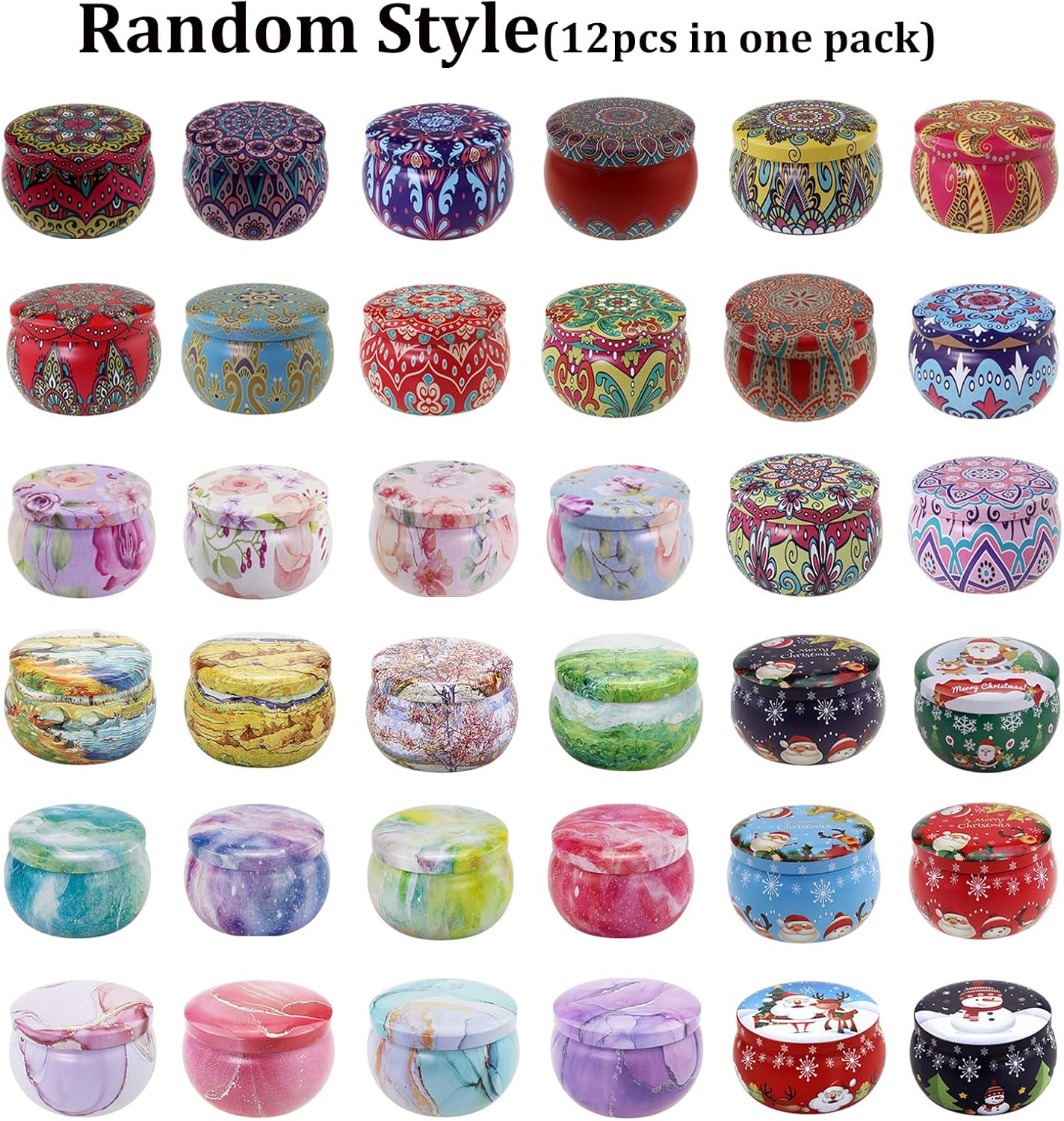 Shgarden 112Pcs Candle Making Kit 12Pcs 2.2Oz Empty Candle Jars with 100Pcs Candle Making Parts Metal Candle Tins Vintage Metal Containers with Lids Wick Holders for DIY and Storage SH0084 (Set B) image number 5