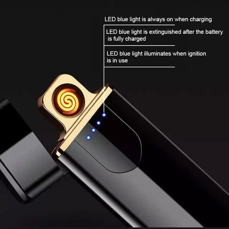 ARC Rechargeable Windproof Flameless Electronic Metal Lighter USB Lighters with Touch Sensor image number 4