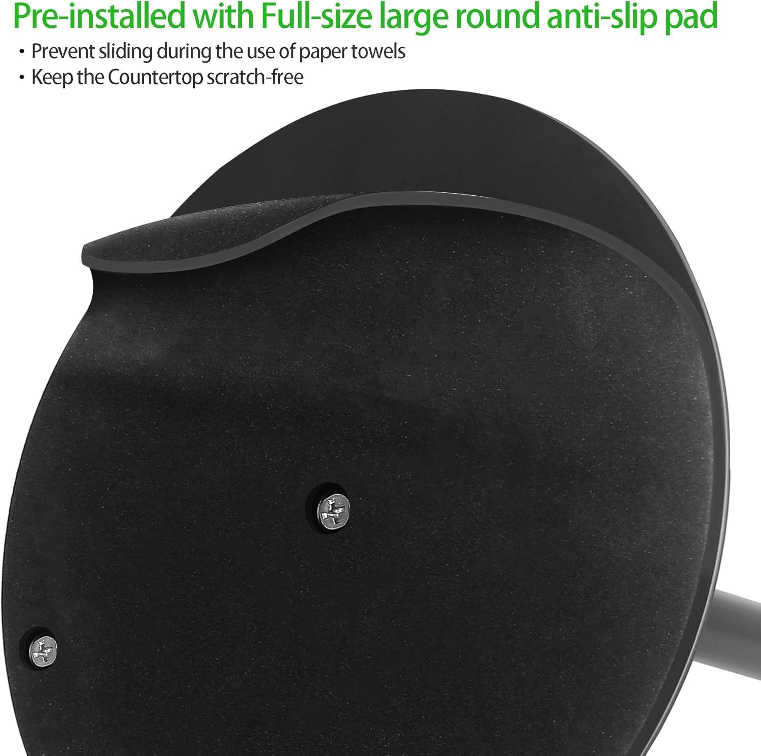 Paper Towel Holder Countertop, Black Kitchen Paper Towel Holder Stand for Kitchen and Bathroom Organization, Stainless Steel Paper Towel Holders for Standard and Large Rolls, Matte Black image number 4