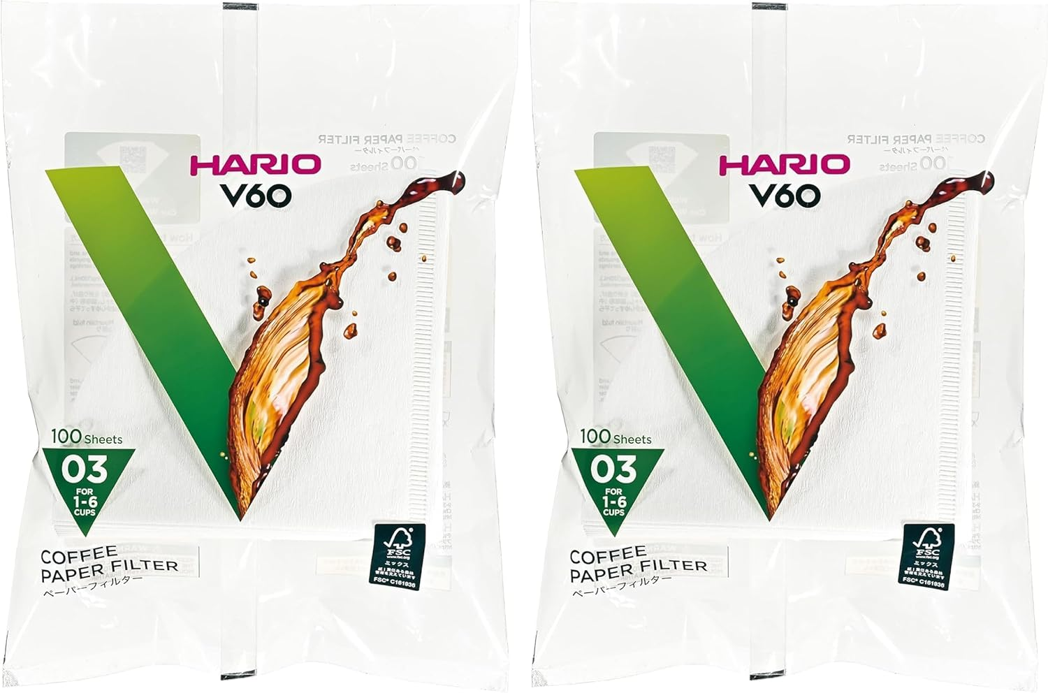 Hario V60 Paper Coffee Filters Single Use Pour over Cone Filters Size 01 Natural, 100 Count image number 1