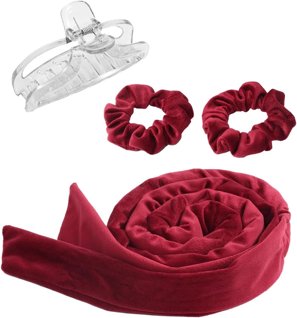 Orivin a Set of Heatless Curlers Silk Headband for Sleeping Overnight No Heat Hair Curling Soft Velour Heatless Hair Rollers image number 6