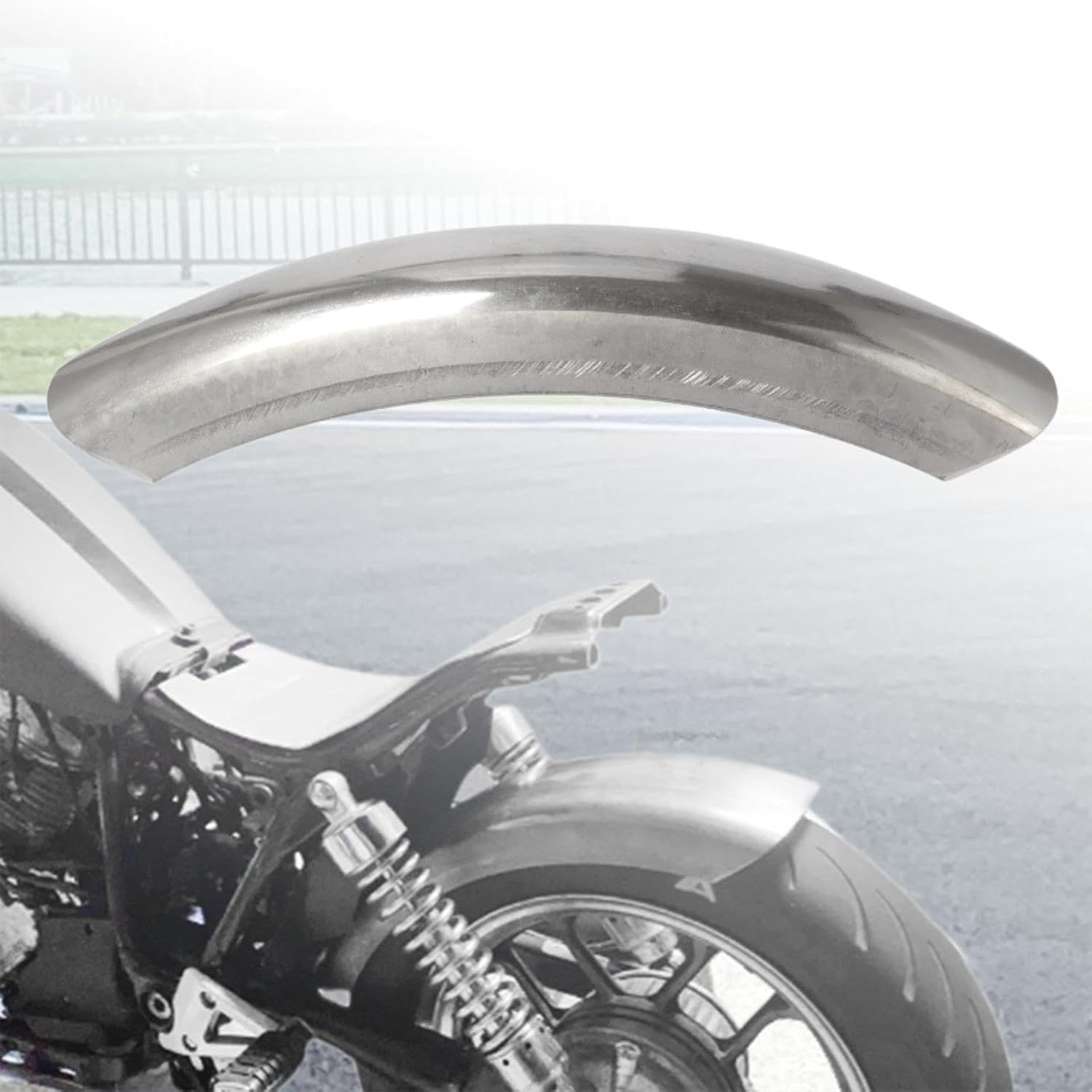 Rear Mudguard Rear Cover Back Mudguard Protector Motorcycle Splash Guard for Chopper, Long image number 4