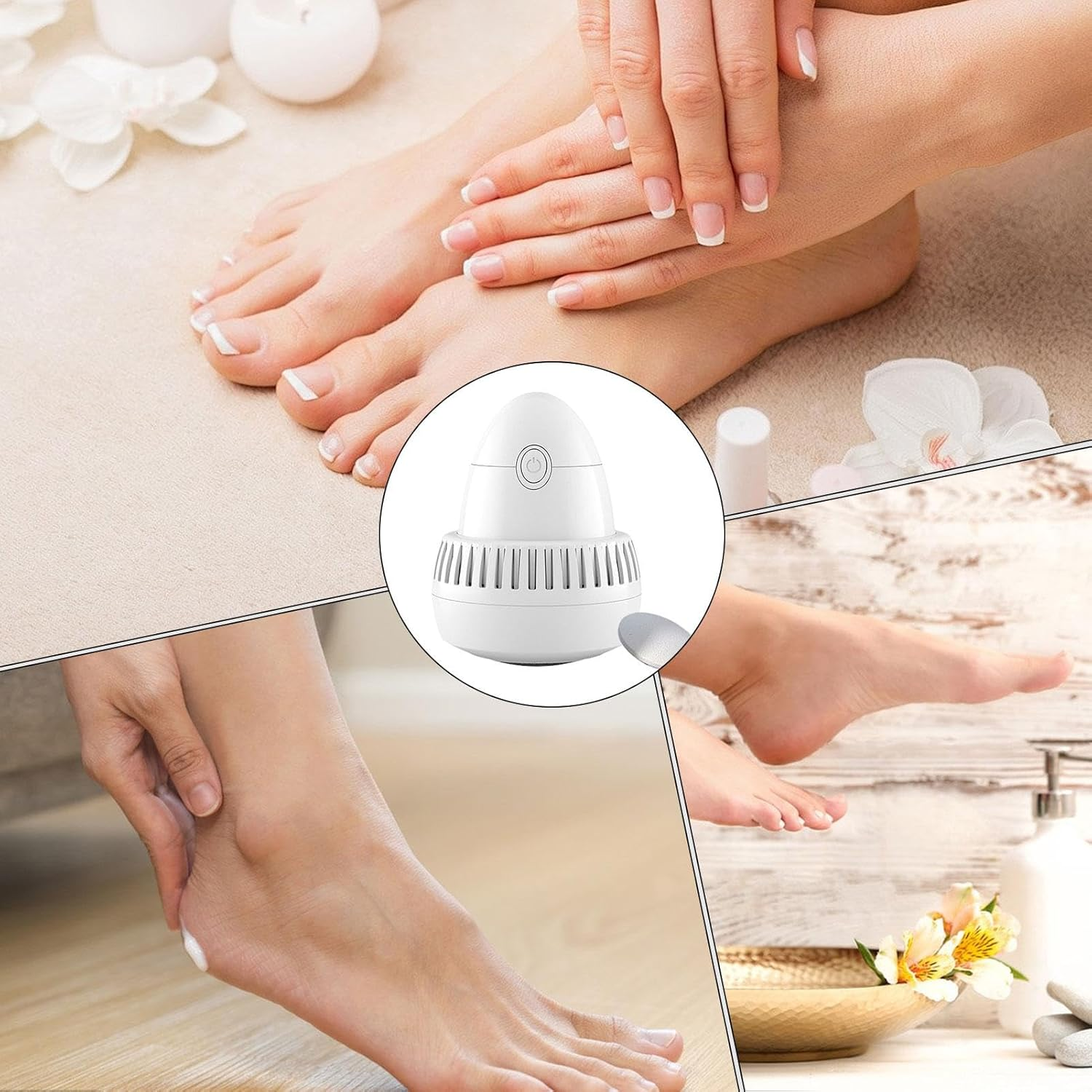 Electric Foot File, Rechargeable Foot Scrubber, Portable Foot Sanders, Removable Pedicure Tools, Foot Scrubber for Men, Foot Scrubber for Women, Electric Foot Care Tools, Callus Remover for Feet