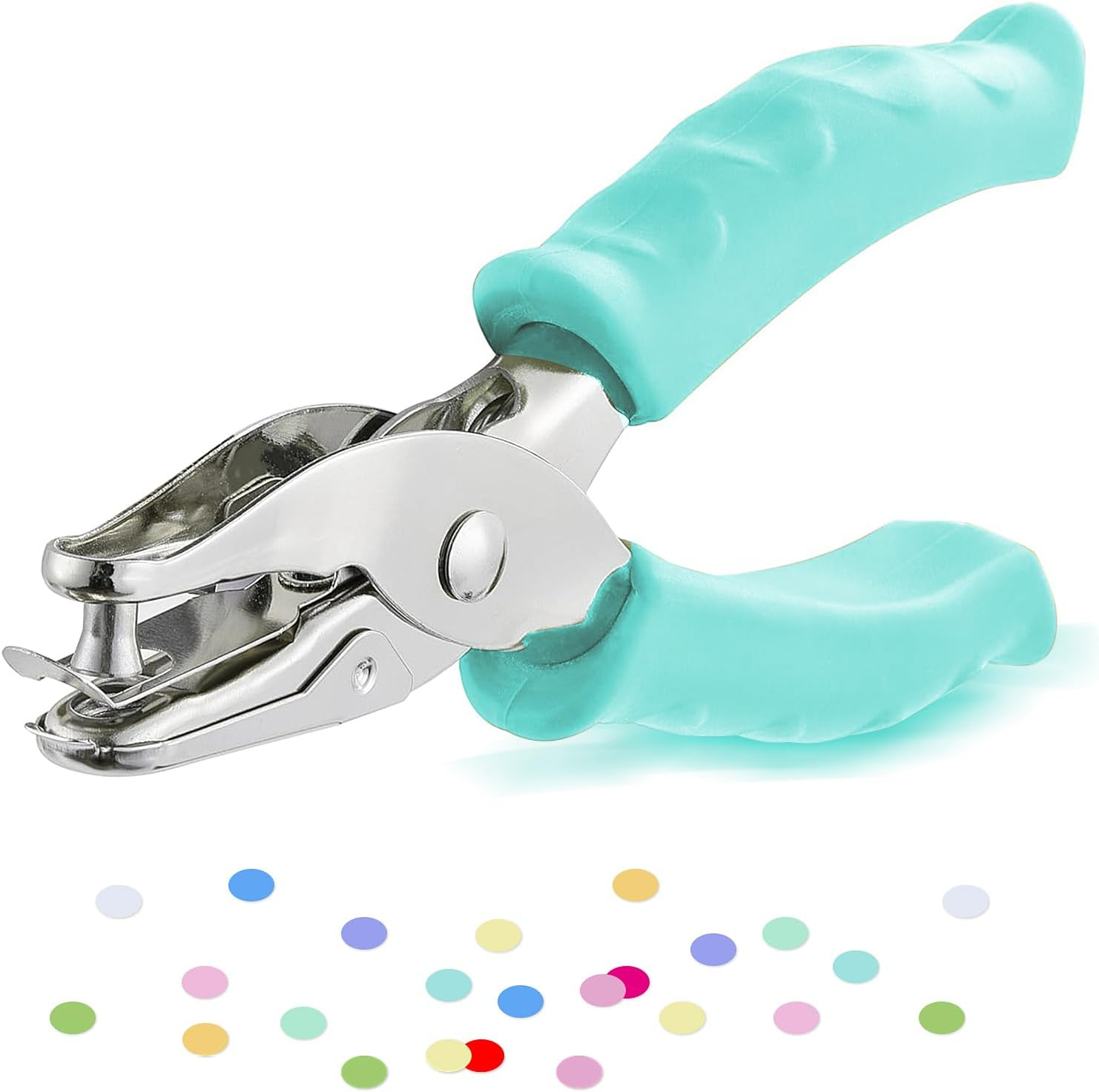 Single Hole Punch, 1/4'' Hole Puncher, Metal One Hole Puncher for Crafts, Circle Hole Punch Shape with Soft Grip Handle, Small Single Hole Punch for Scrapbooking, Paper Hole Puncher for Card Making image number 6