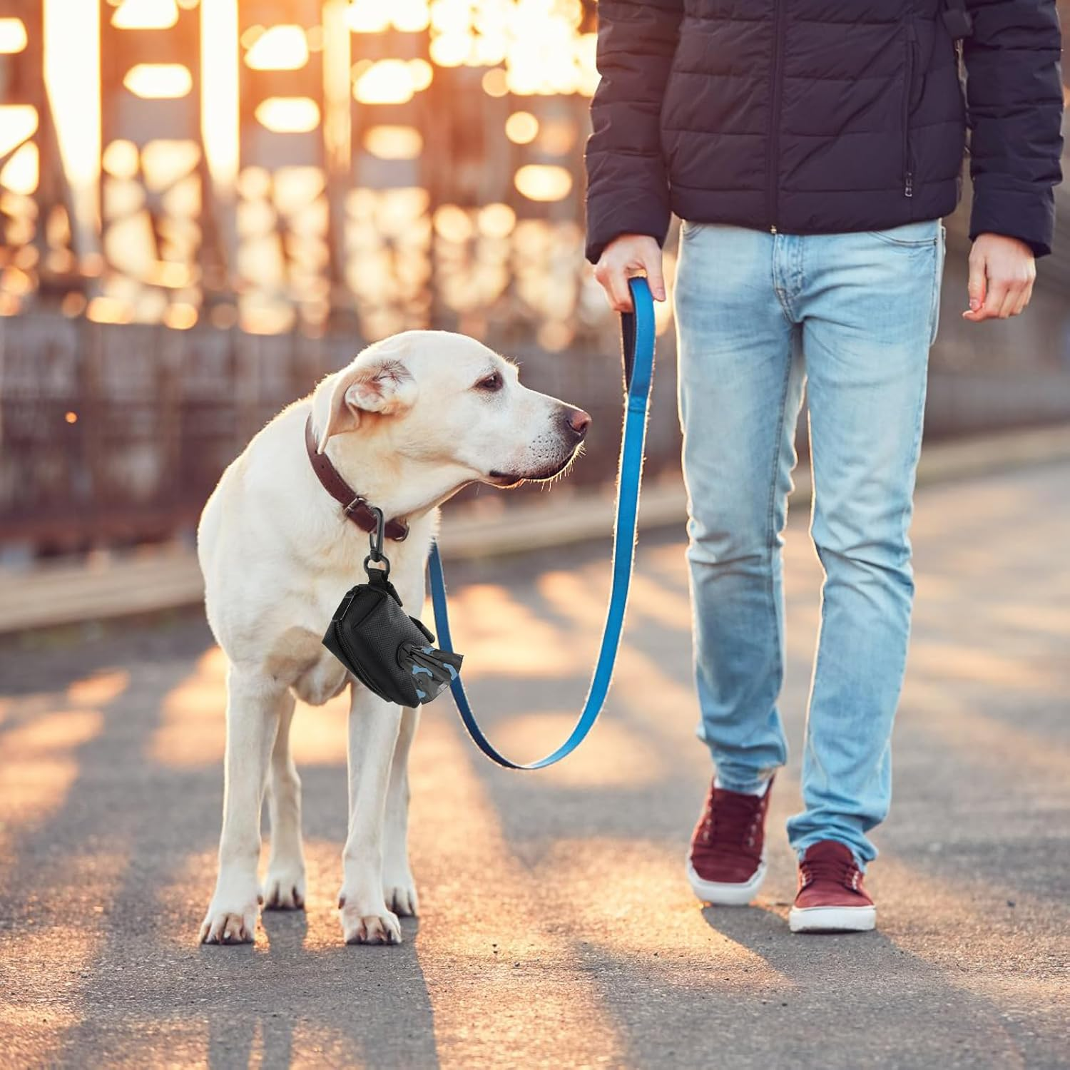 Pack of 4 Dog Waste Bags Holder, Poop Bag Carry Bag, Pet Dog Waste Bag Dispenser, Dog Bag Dispenser for Walking with Dogs, Waste Bag Dispenser for Dogs with Zip image number 1