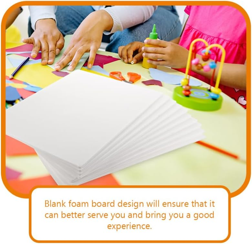 Tofficu 10Pcs Large Foam Boards, A4 Poster Board, DIY Project Display Sheets for Advertisement Crafts Core Blank Thick（White） image number 5