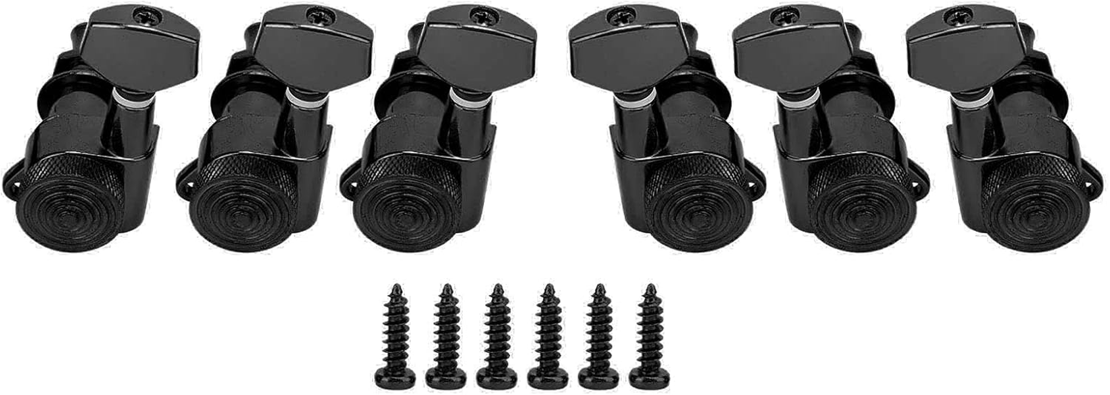 Guitar Locking Tuners, Professional Sealed String Tuning Wrench Practical Vintage for Electric or Acoustic Guitars (Three Left, Three Right, Six Sets) image number 5